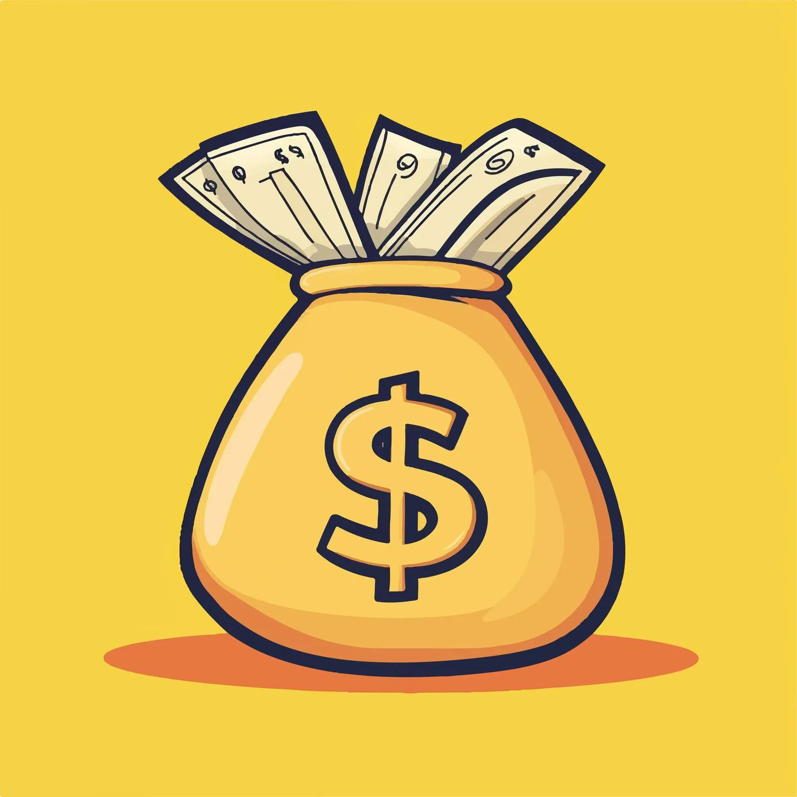 Flat Vector Illustration of Dollar Sign Money Sack — free download from Dotvec