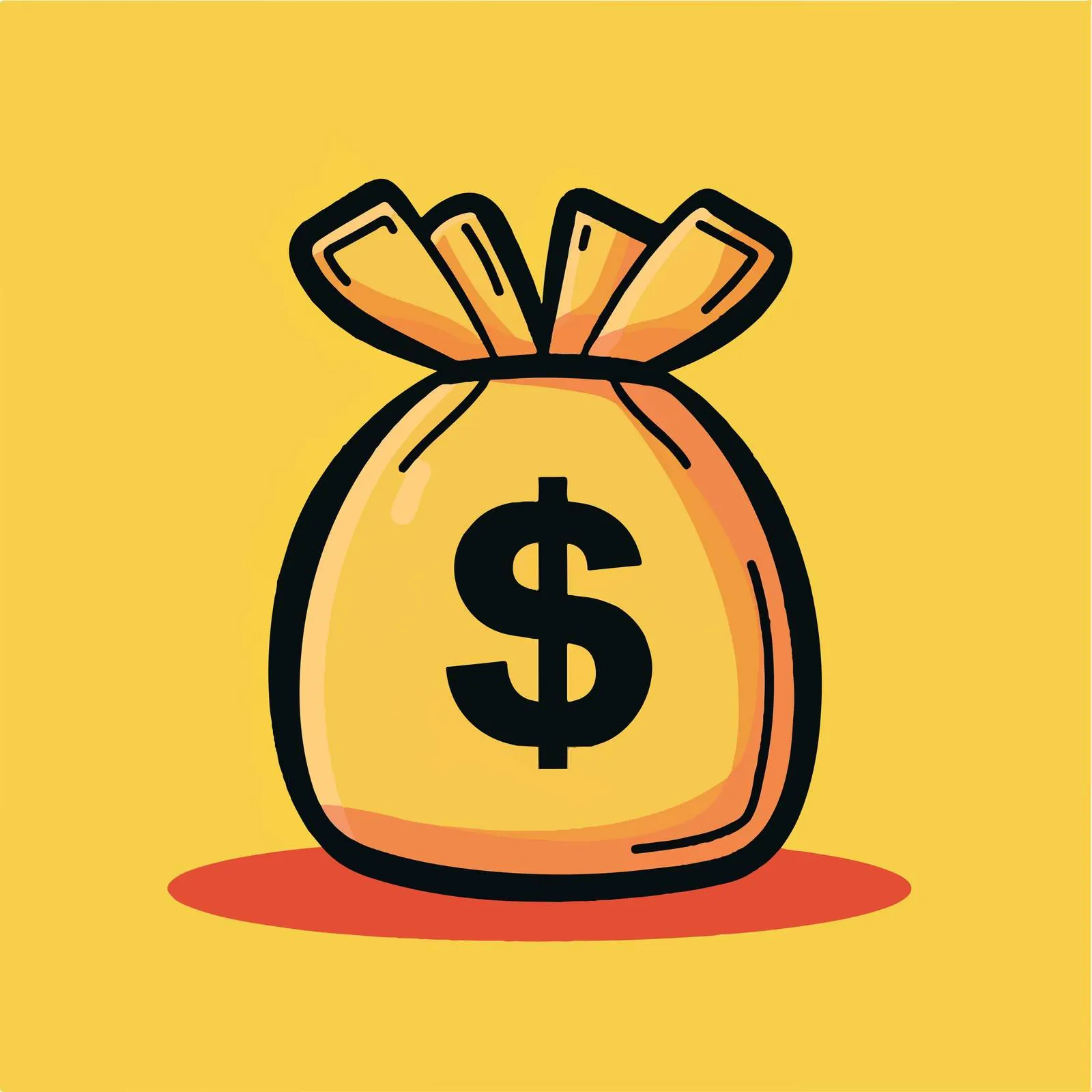 Money Sack with Dollar Sign Vector Illustration — free download from Dotvec