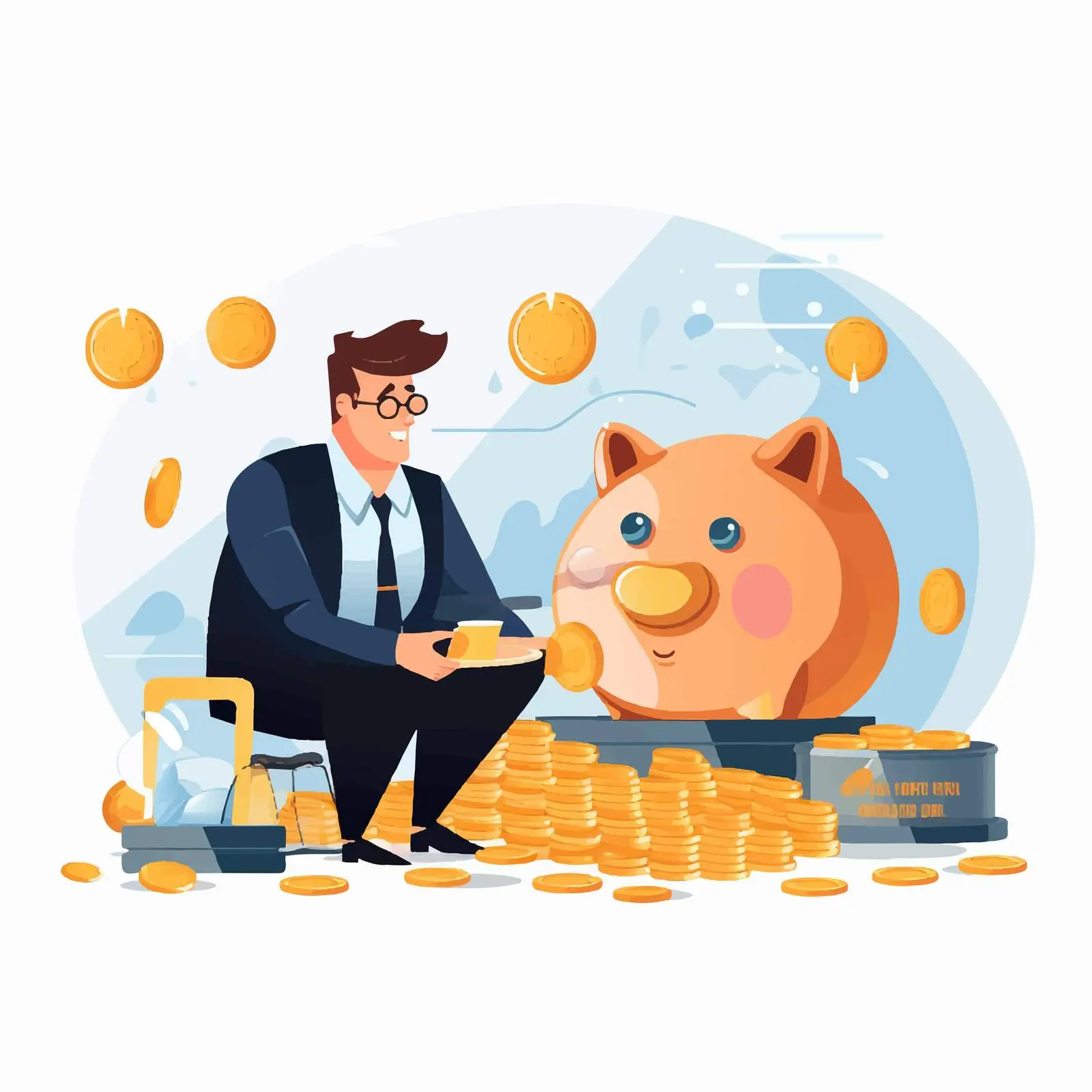 Cartoon Money Saver Vector Illustration – free personal finance image from Dotvec