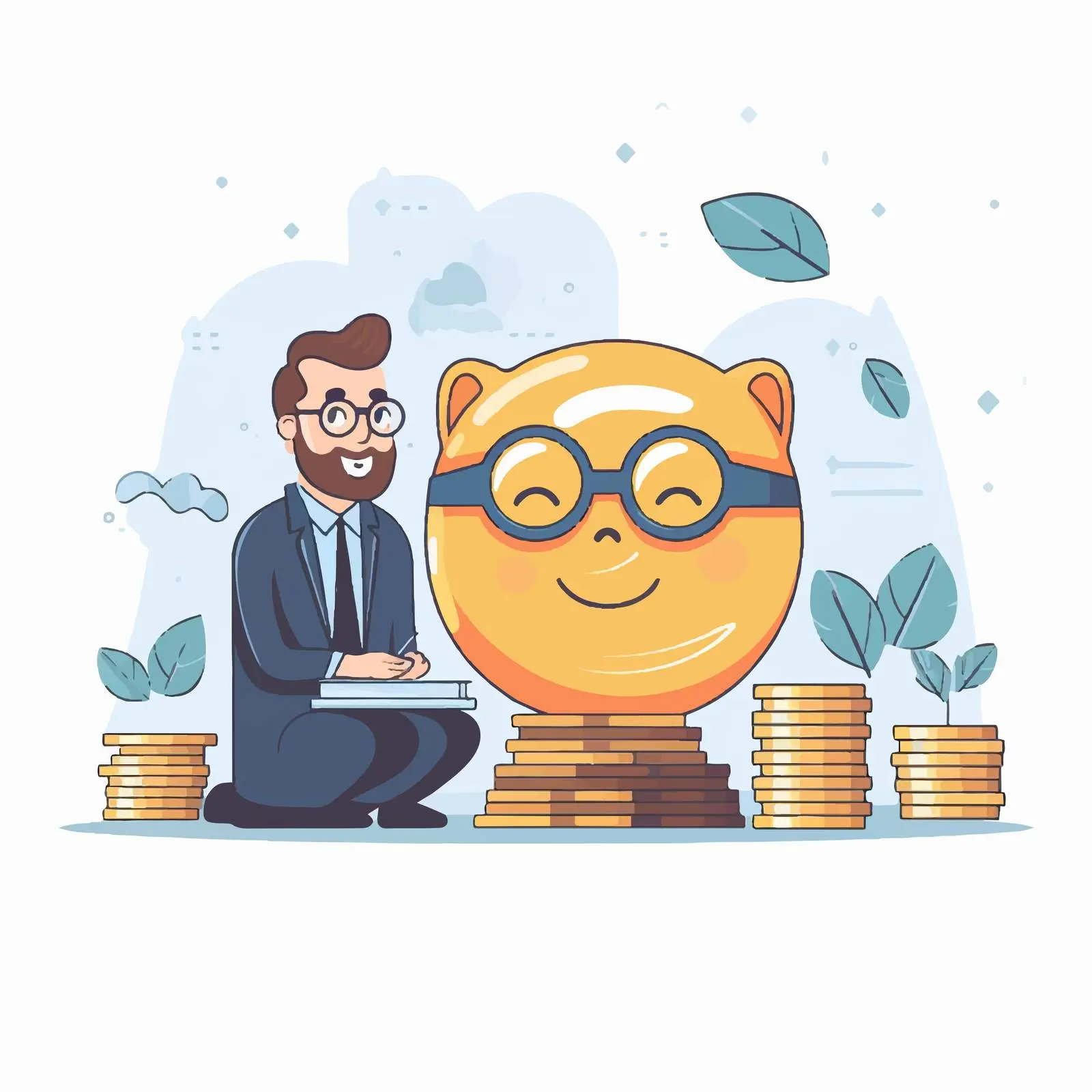 Money Saver Cartoon Vector Illustration — free download from Dotvec