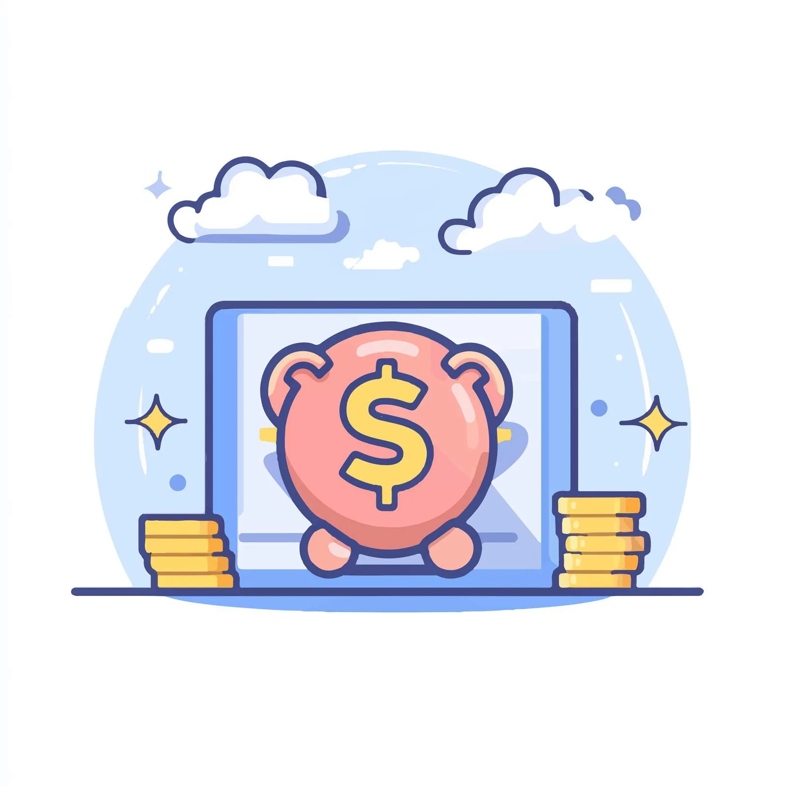 Money Saving and Business Flat Vector Illustration – free financial stability image from Dotvec