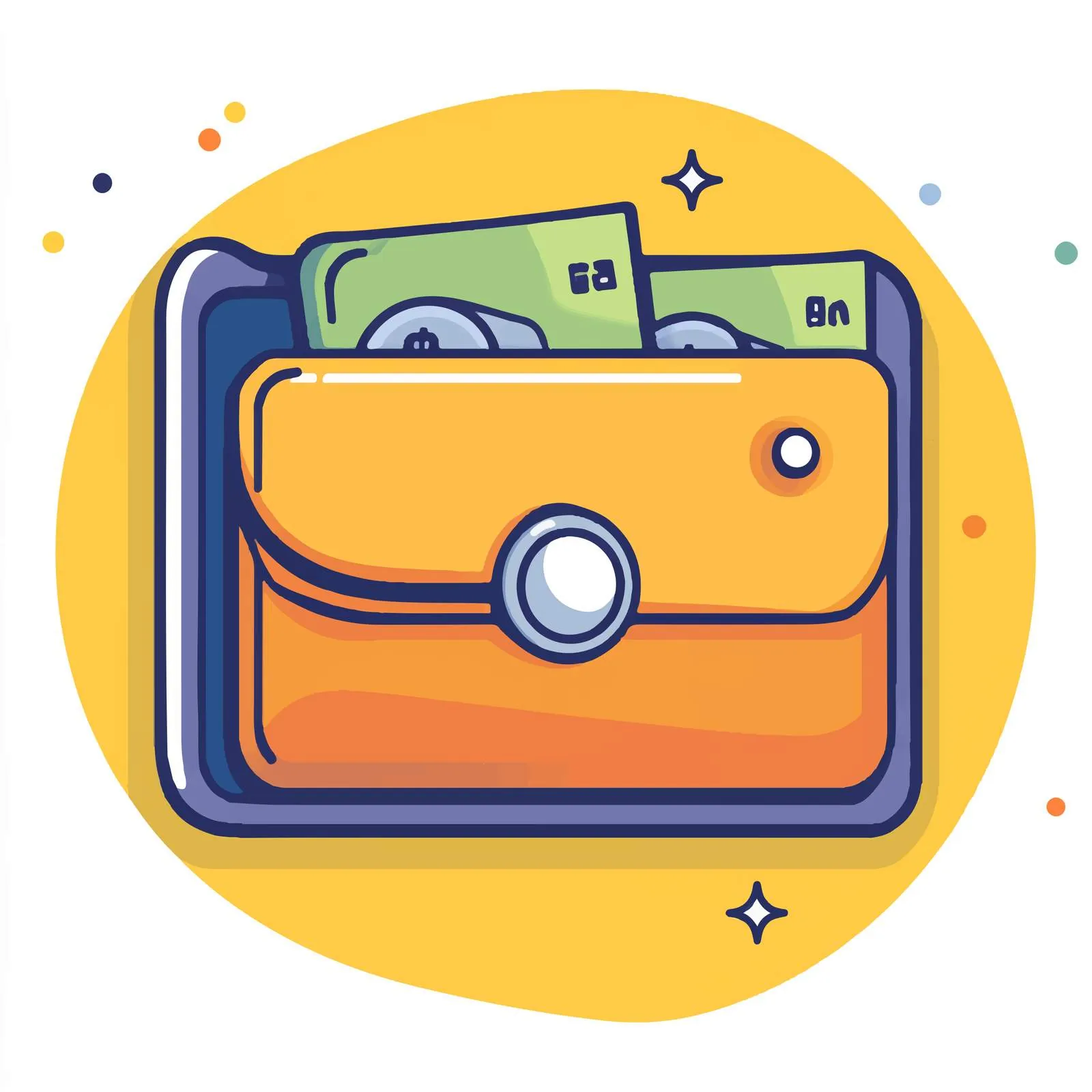 Flat Money Wallet Vector Illustration in Frame – free financial stability image from Dotvec