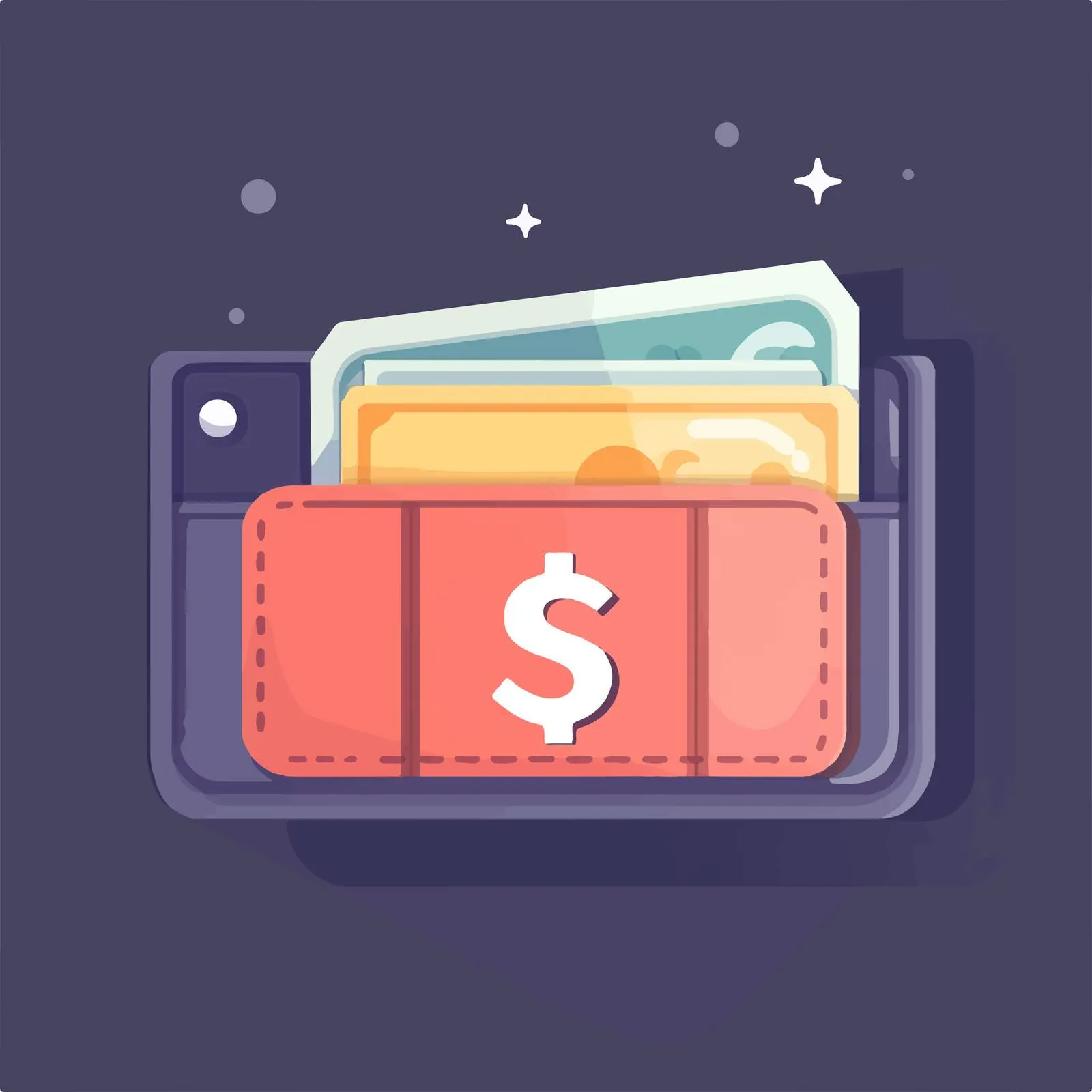 Flat Vector Money Wallet Illustration — free download from Dotvec
