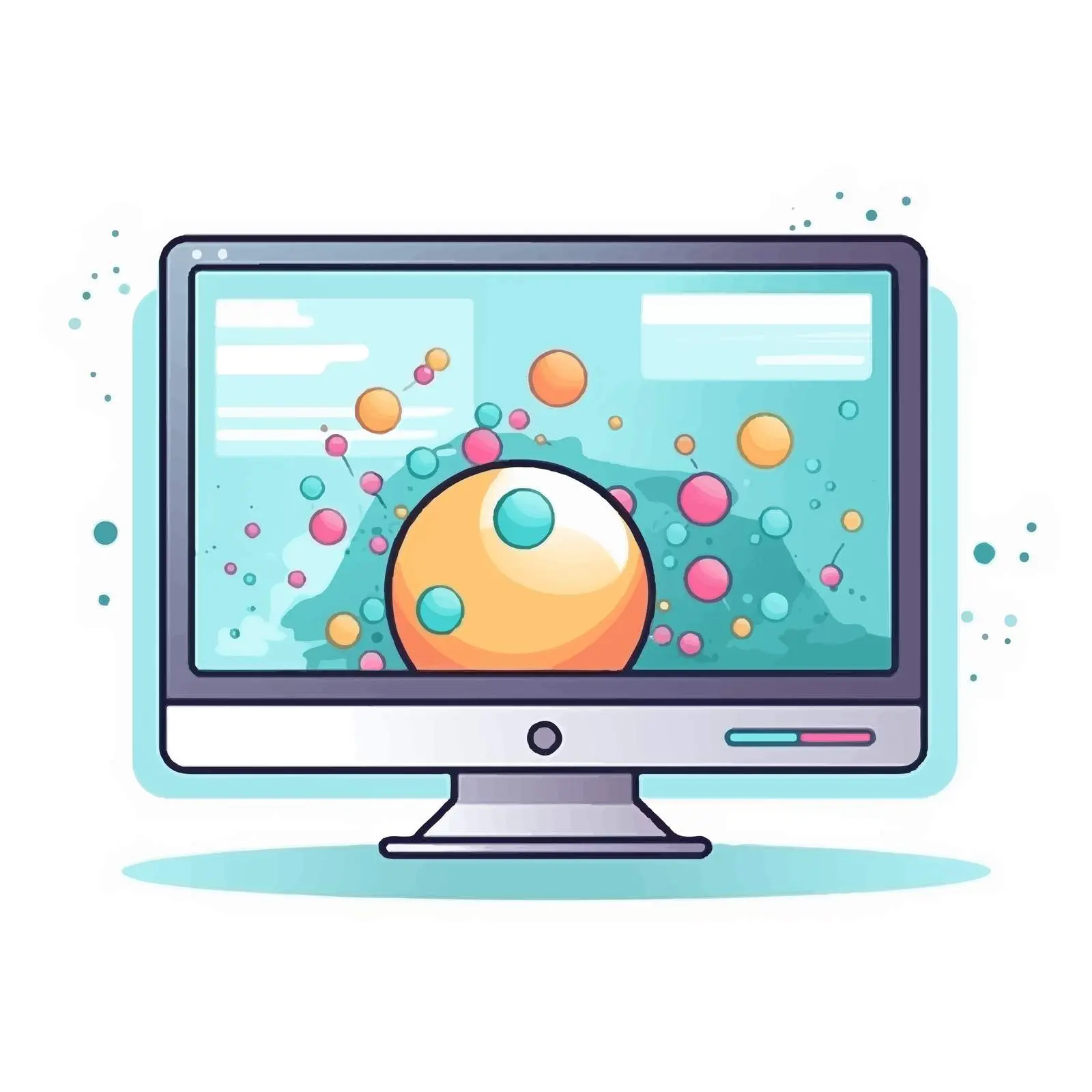 Cartoon Vector Monitor and Webpage Template – free desktop setup image from Dotvec