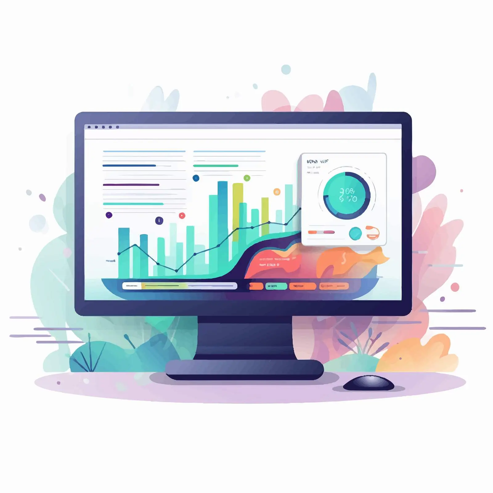 Cartoon Vector of Computer Monitor Displaying Webpage – free web development image from Dotvec