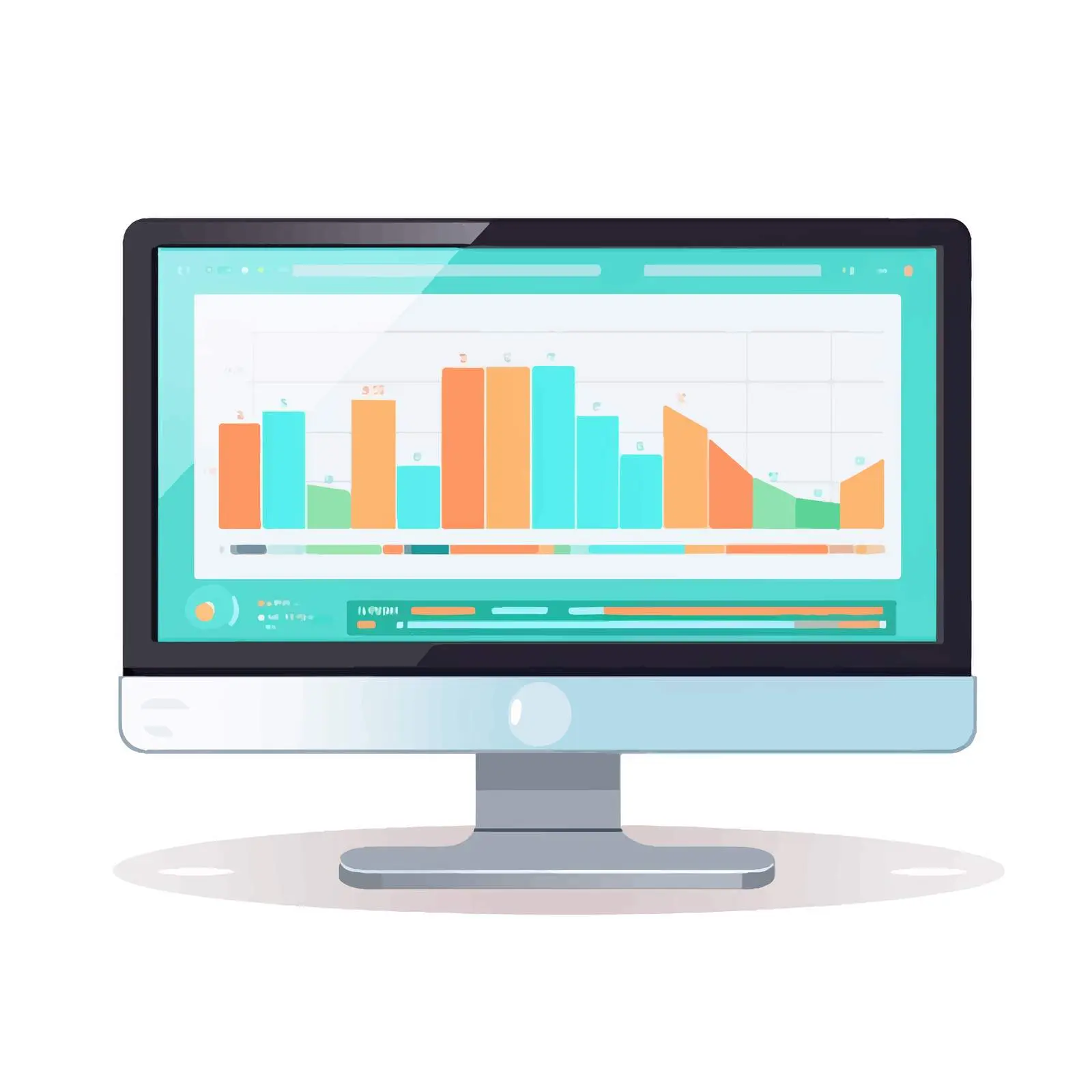 Cartoon Computer Monitor with Webpage Template – free web development image from Dotvec