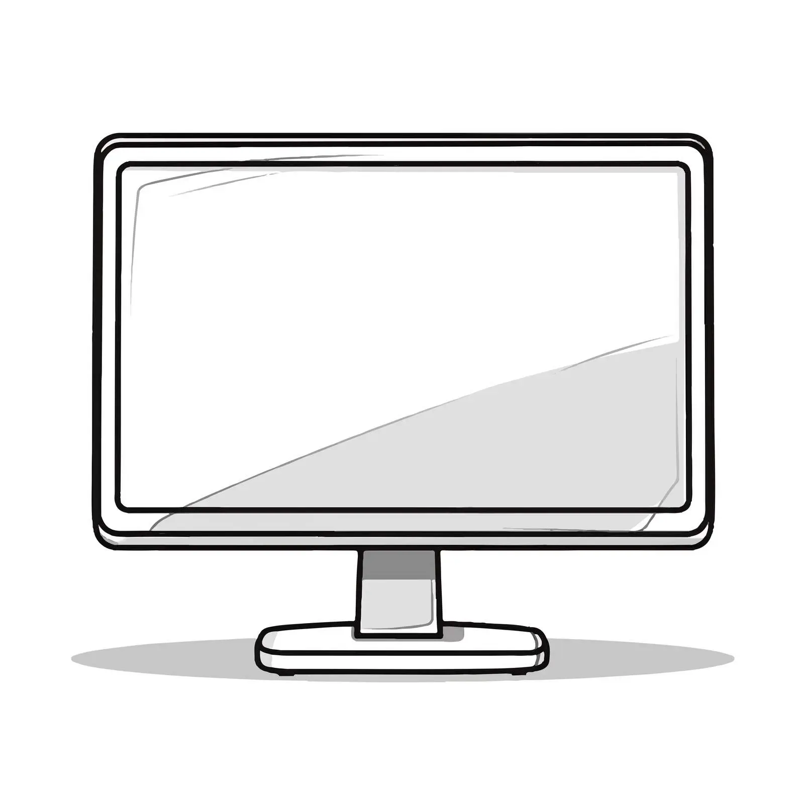 Cartoon Monitor Line Vector Illustration — free download from Dotvec