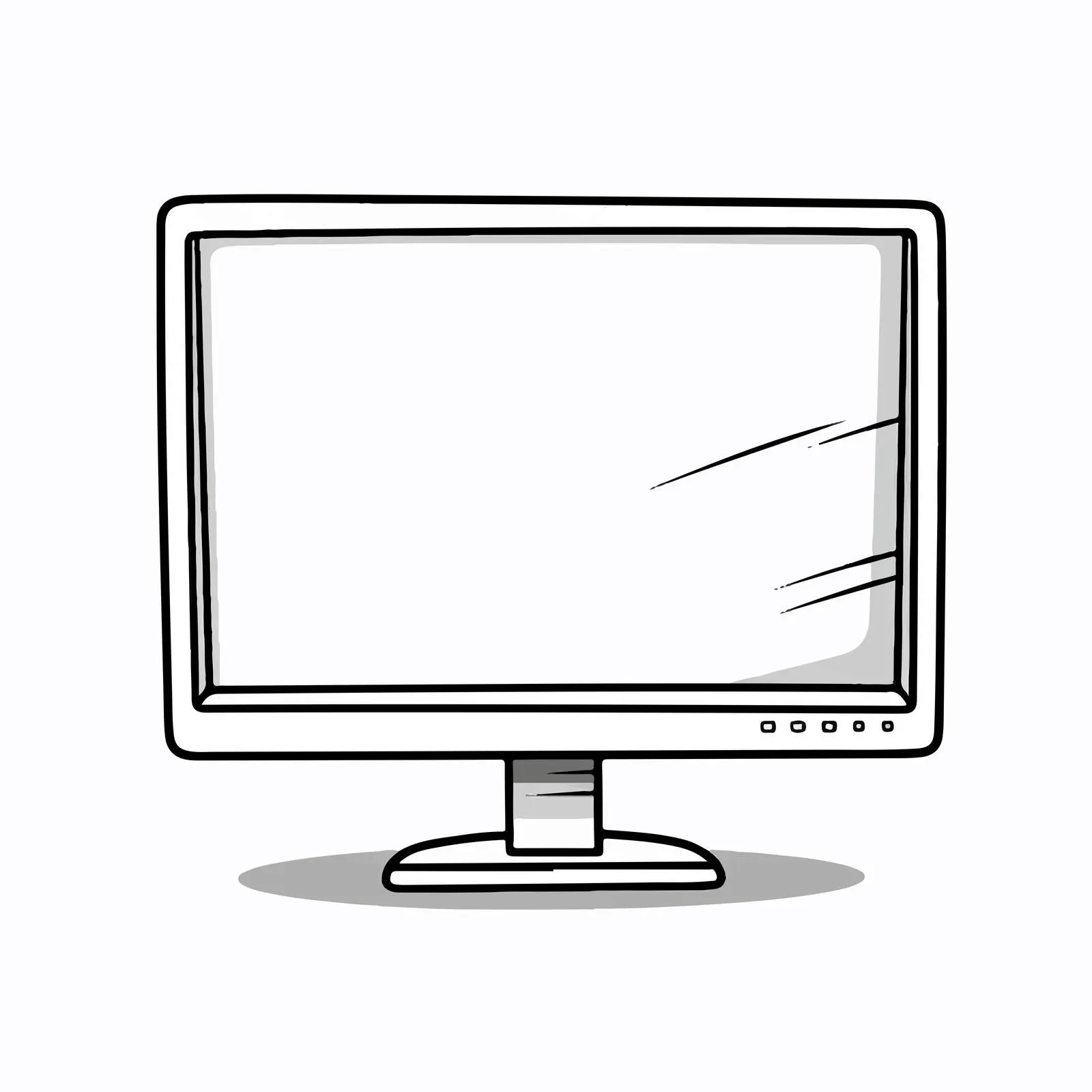 Cartoon Monitor Line Vector Illustration — free download from Dotvec
