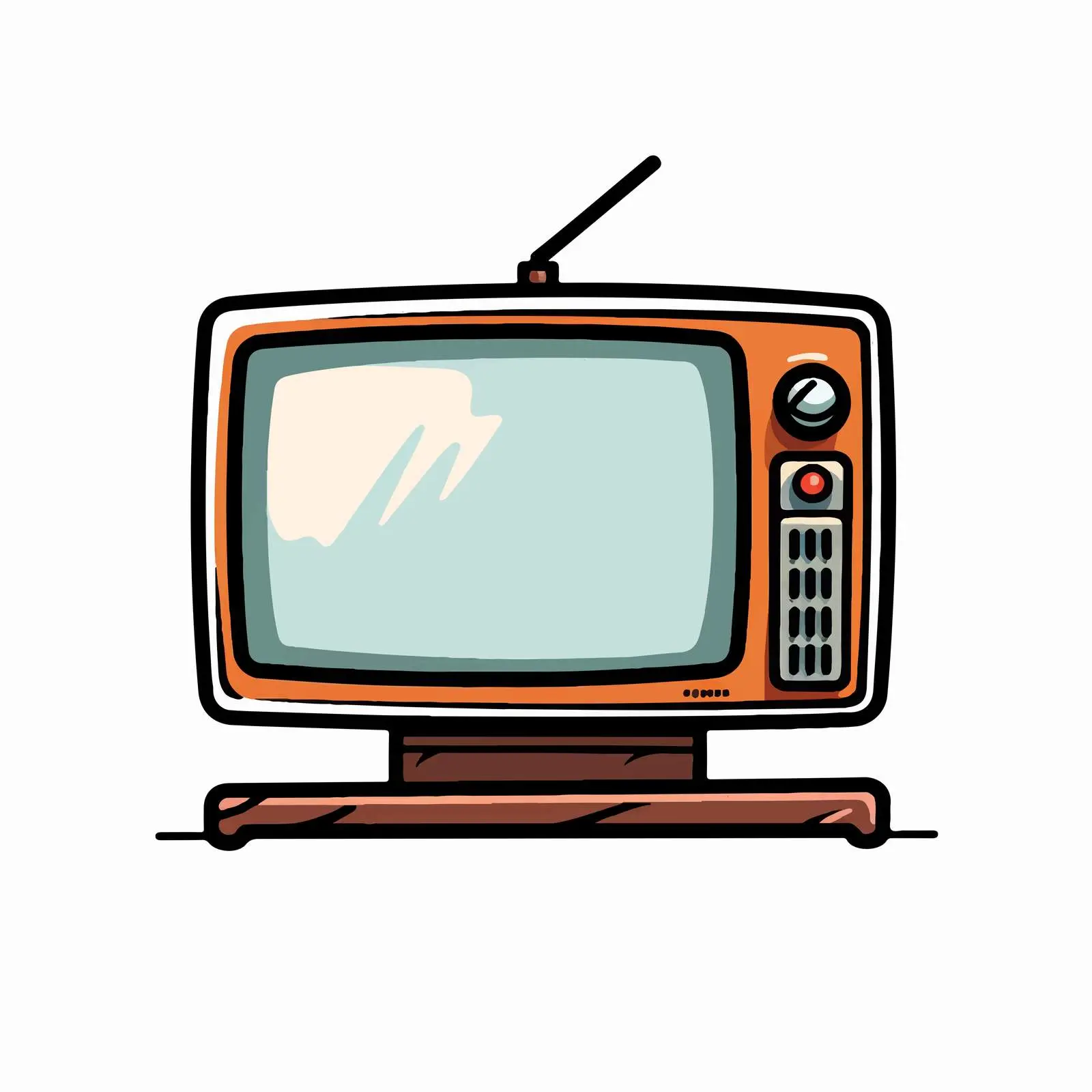 Cartoon Monitor Line Vector Illustration – free web illustration image from Dotvec