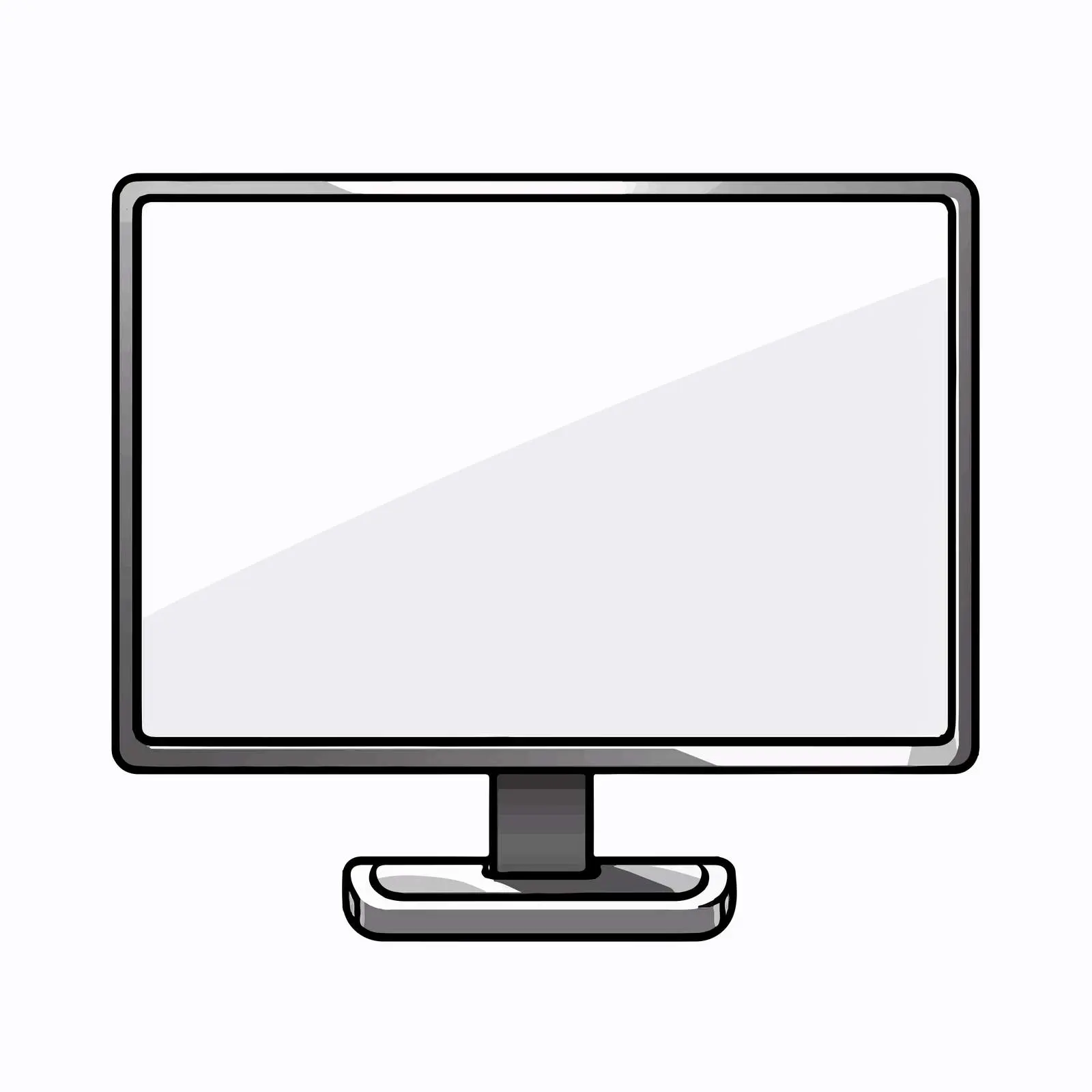 Line Art Monitor Vector Illustration on White Background — free download from Dotvec