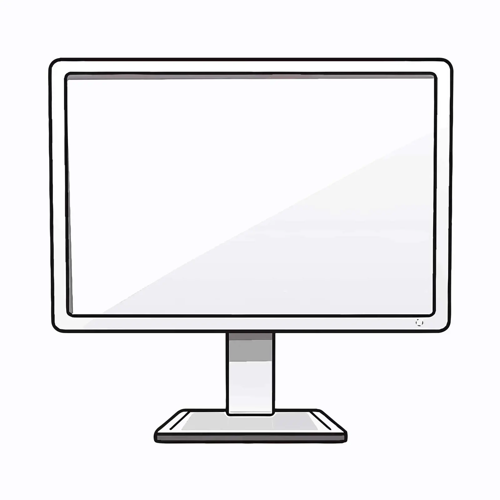 Outline Vector Illustration of Computer Monitor — free download from Dotvec