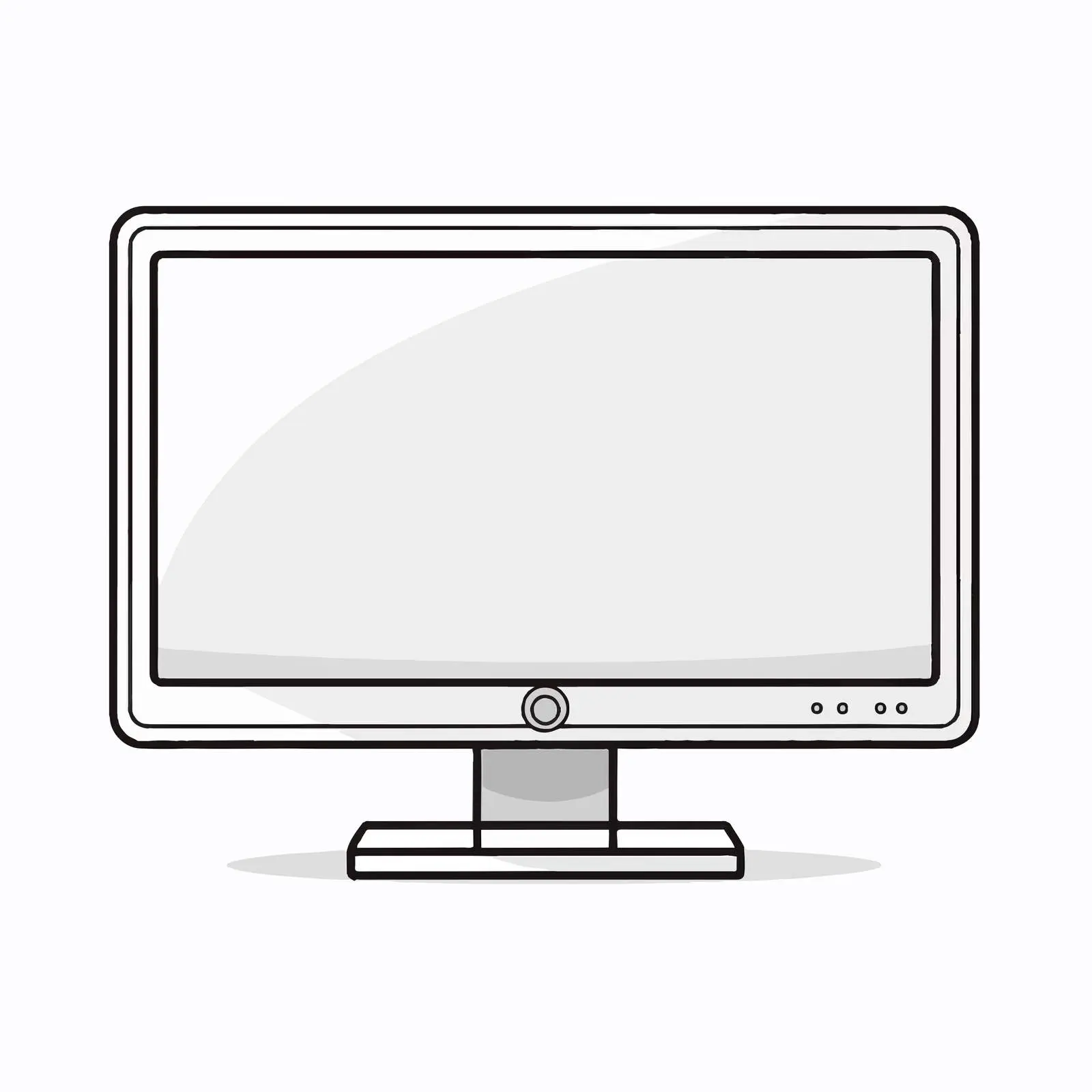 Outline Vector Illustration of a Monitor — free download from Dotvec