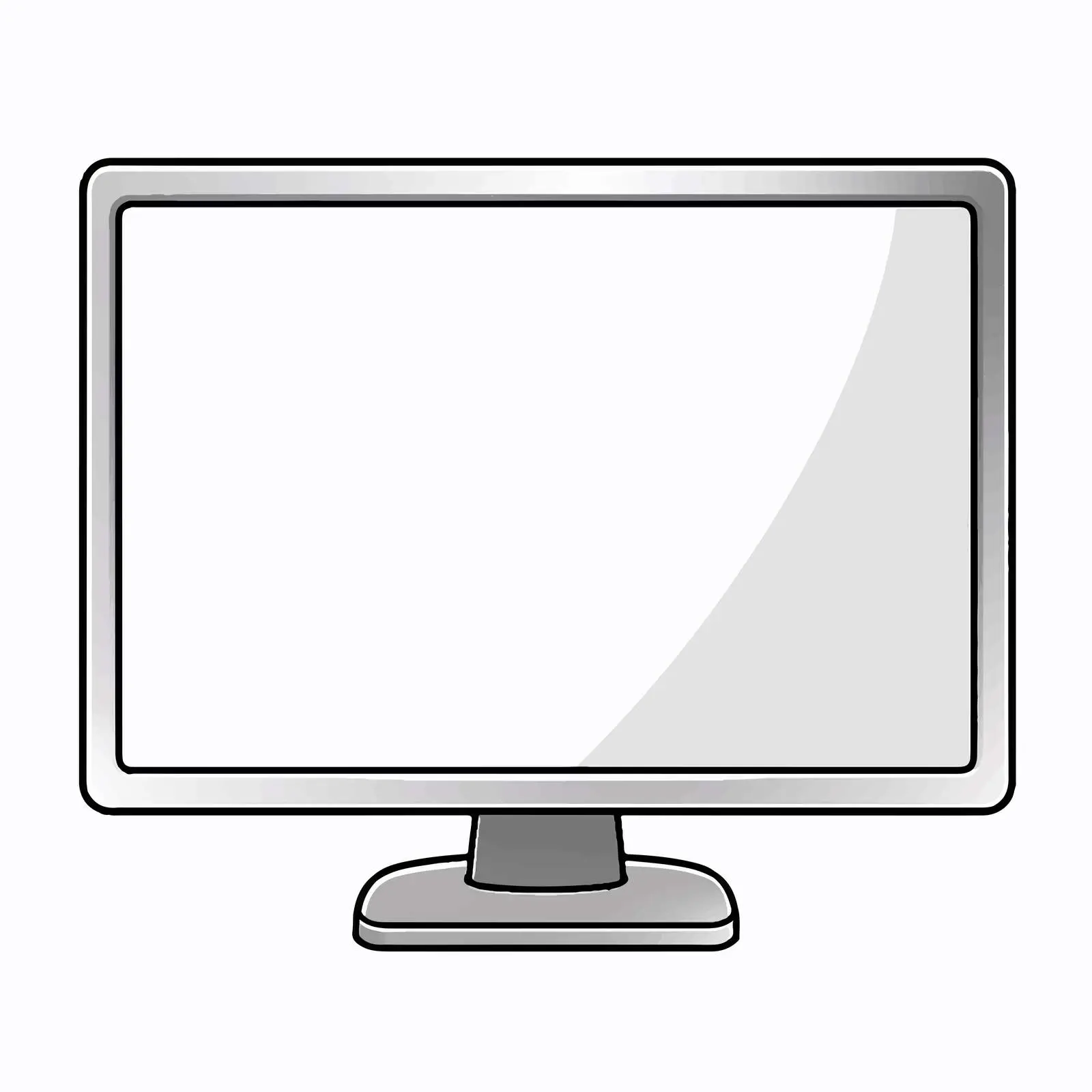 Outline Vector Illustration of Computer Monitor — free download from Dotvec