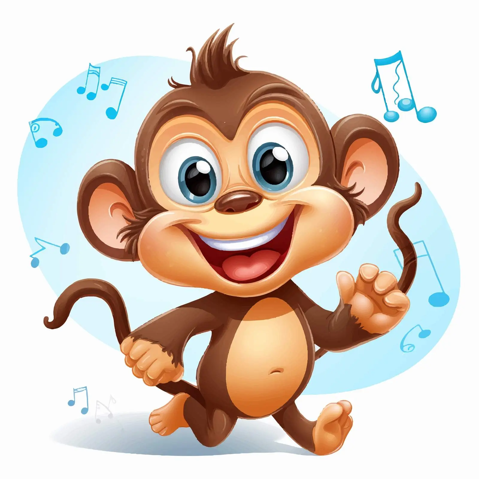 Cartoon Monkey Character with Music Note Illustration — free download from Dotvec