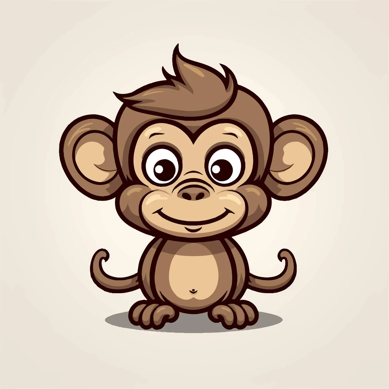 Cartoon Monkey Line Vector Illustration — free download from Dotvec