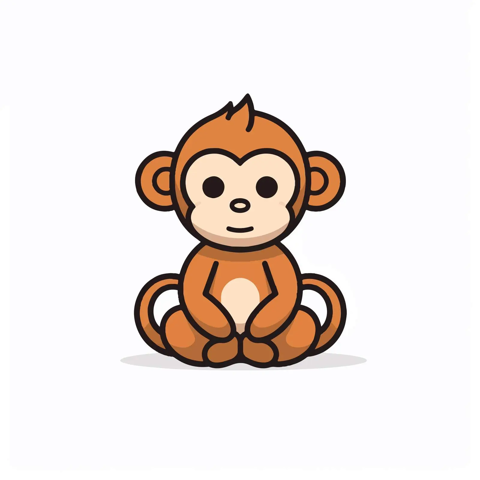 Cartoon Monkey Line Vector Illustration — free download from Dotvec