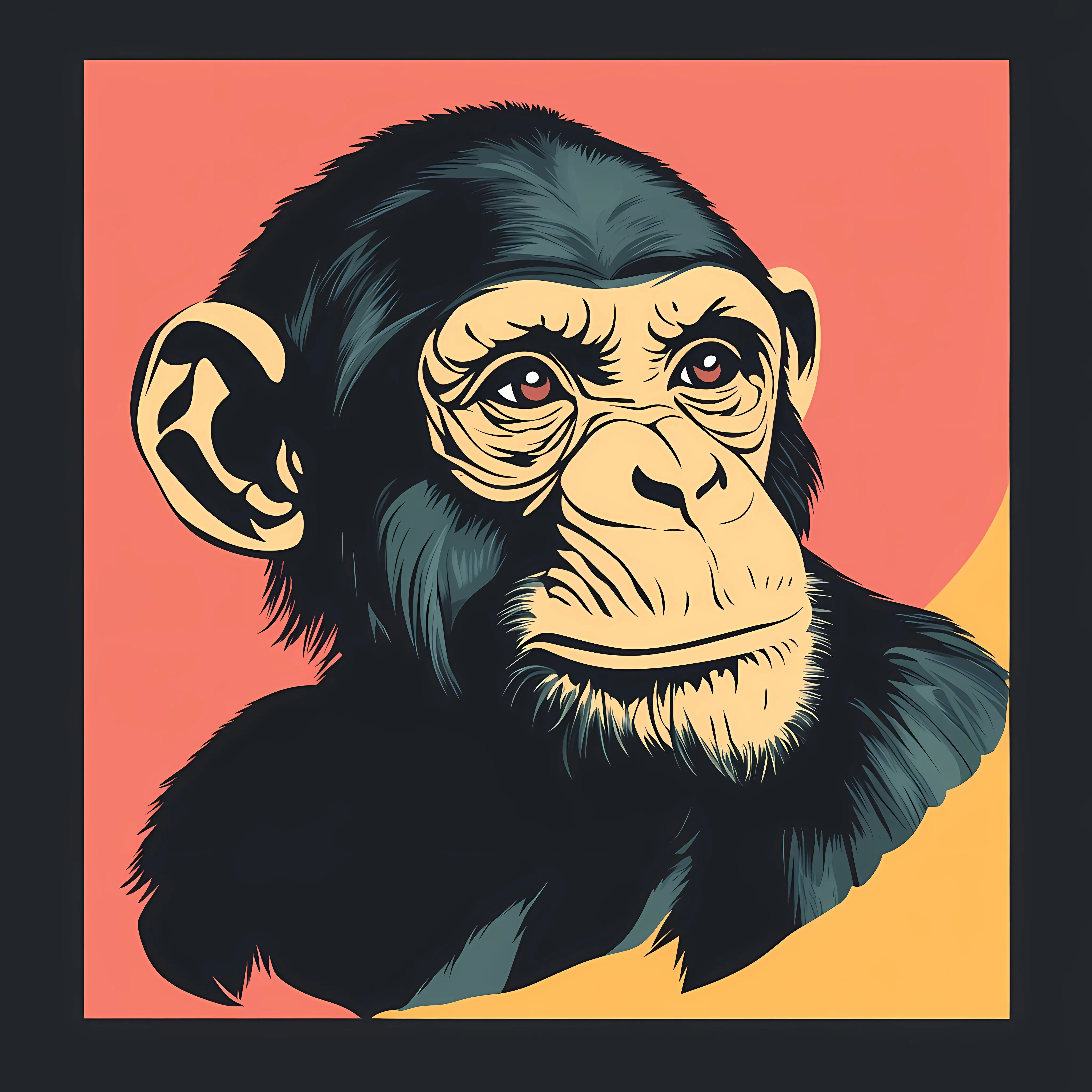 Stylish Monkey Silhouette Vector Illustration — free download from Dotvec