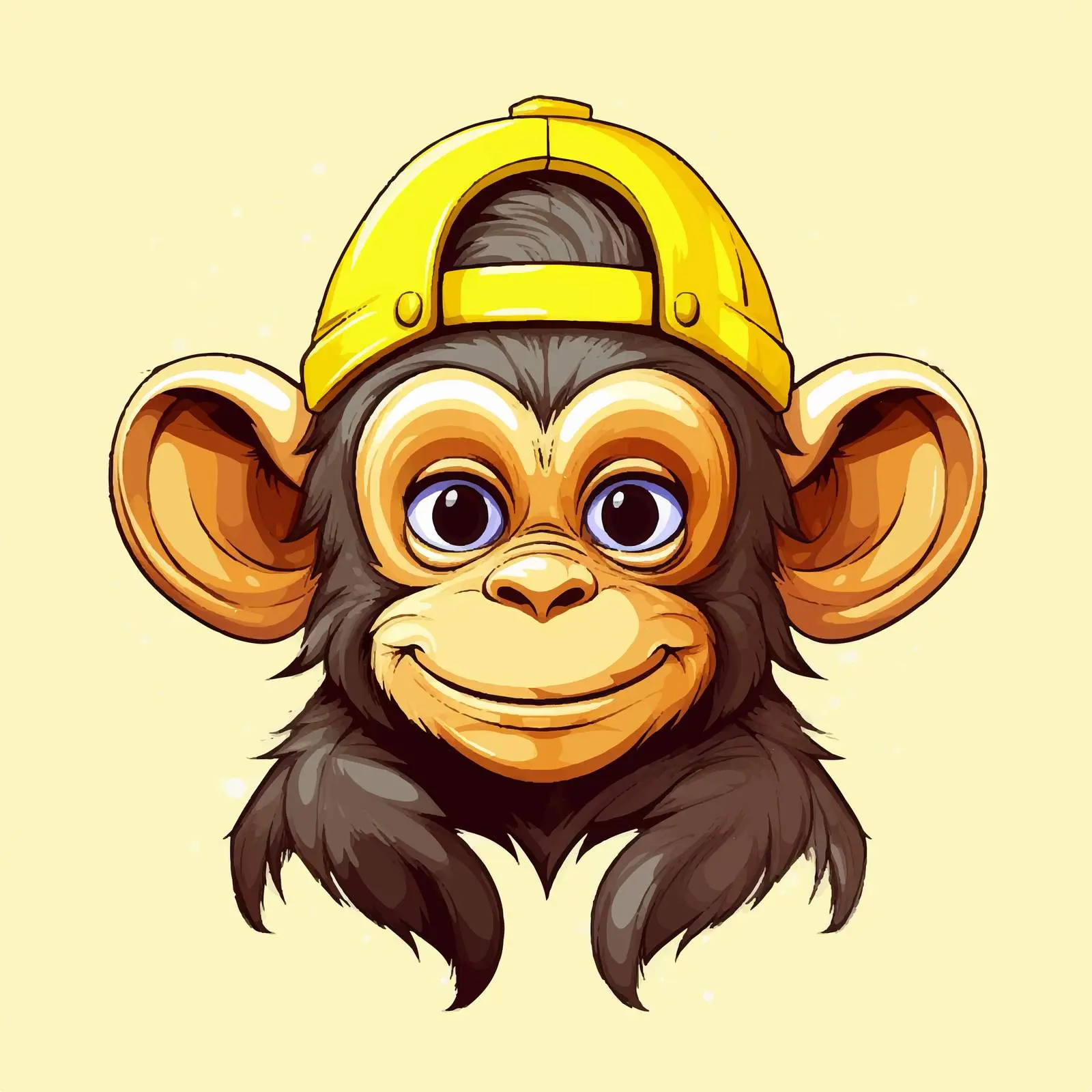Monkey with Banana on Head Vector Illustration — free download from Dotvec