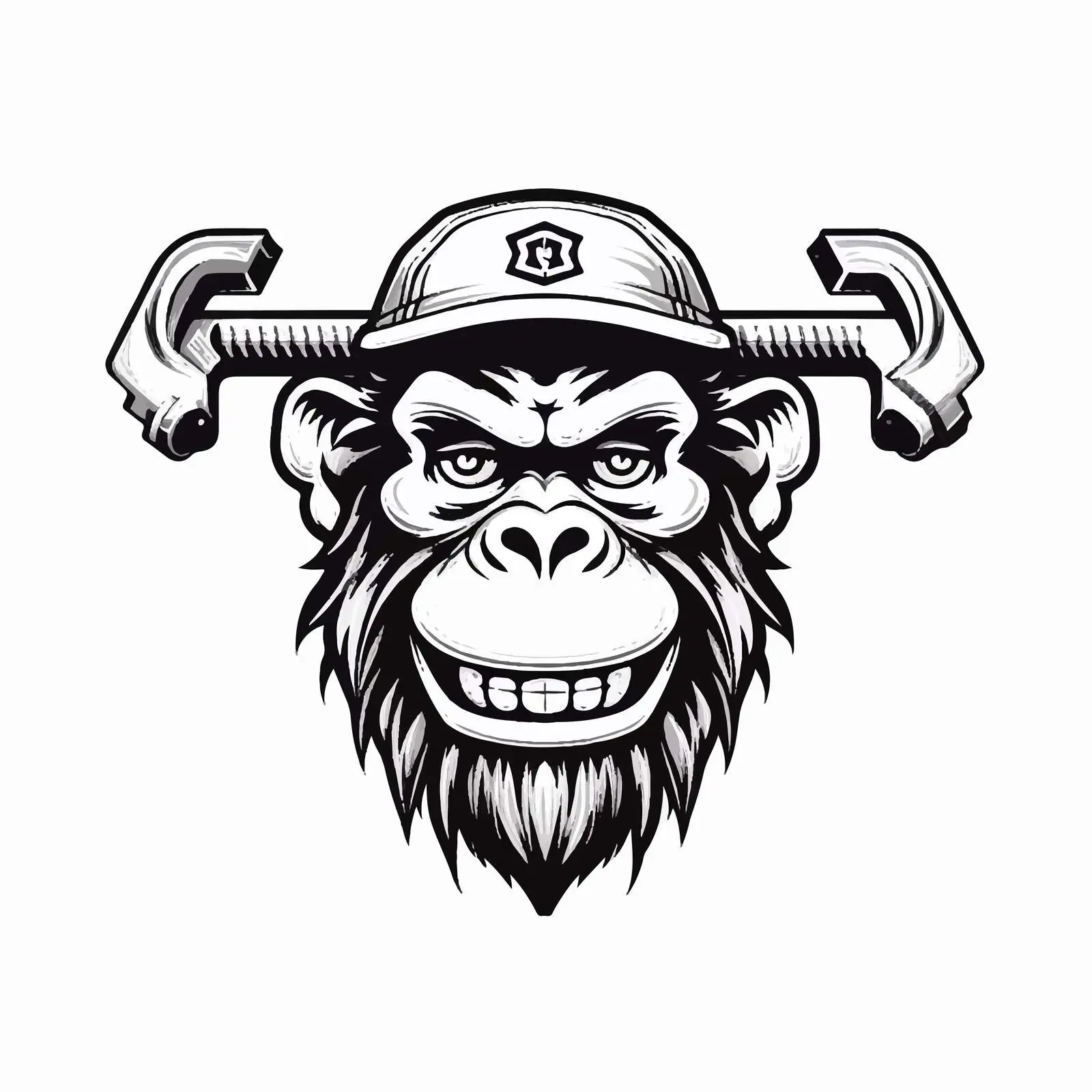 Monkey Wrench Line Art Vector Illustration — free download from Dotvec