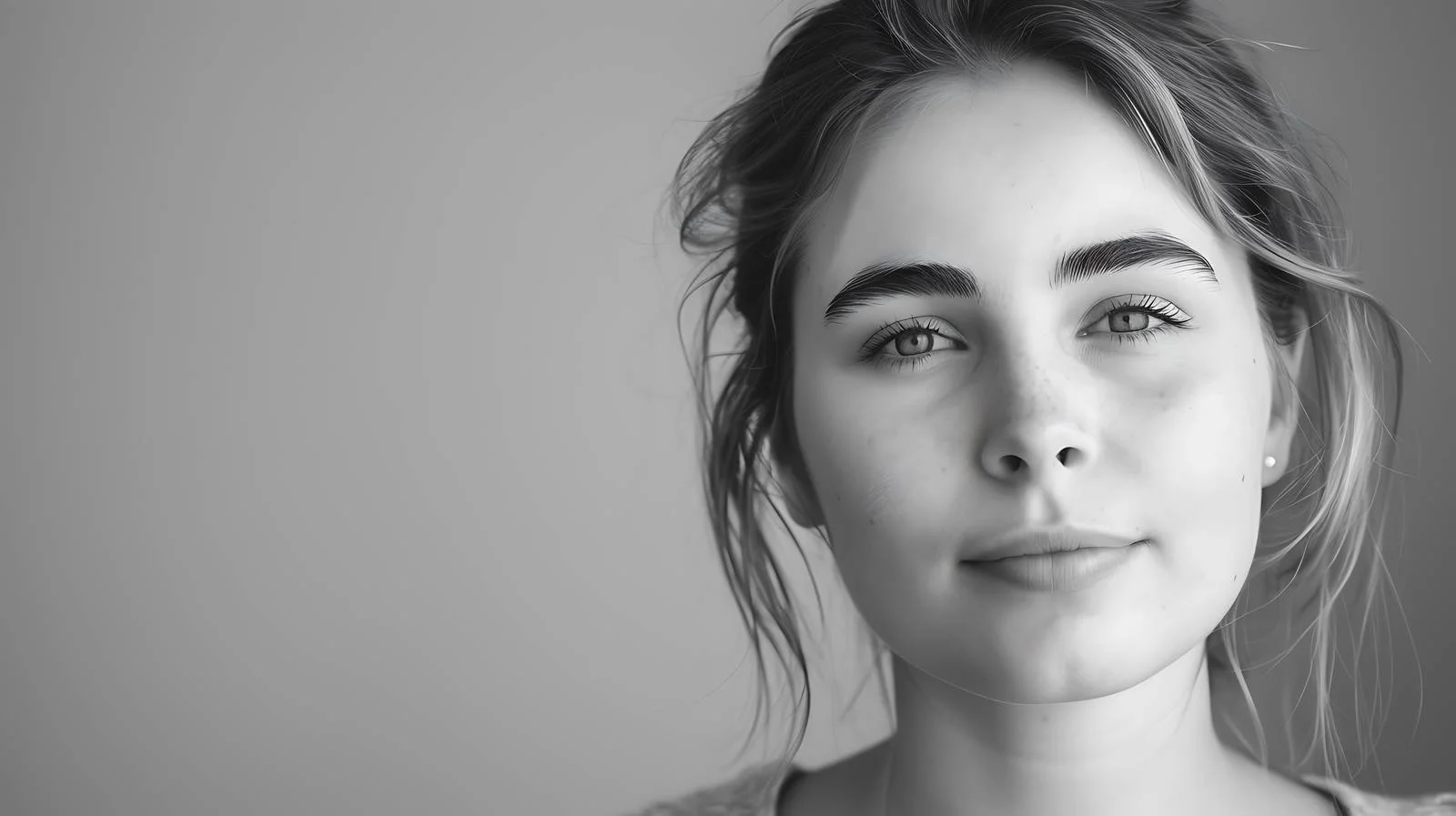 Elegant Monochrome Portrait of Young Woman — free download from Dotvec