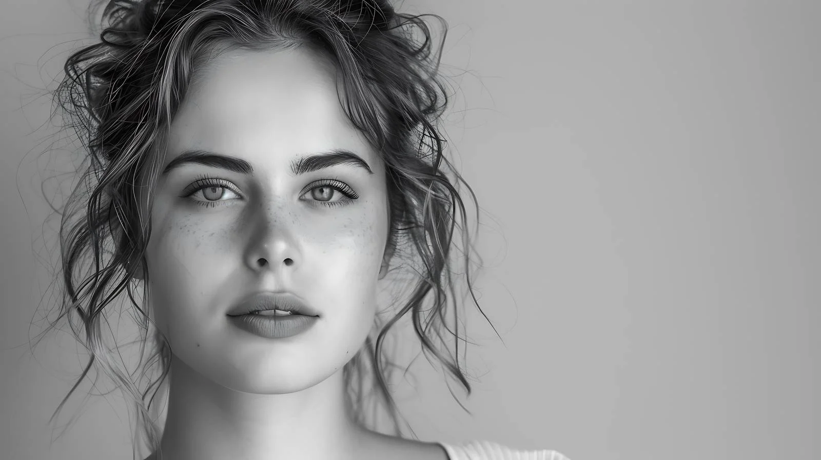 Elegant Monochrome Portrait of Young Woman — free download from Dotvec