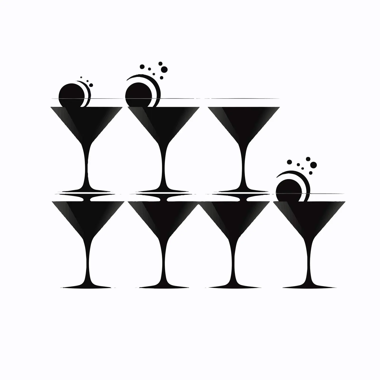 Monochrome Cocktail Glass Silhouette Vector Design – free cocktails image from Dotvec