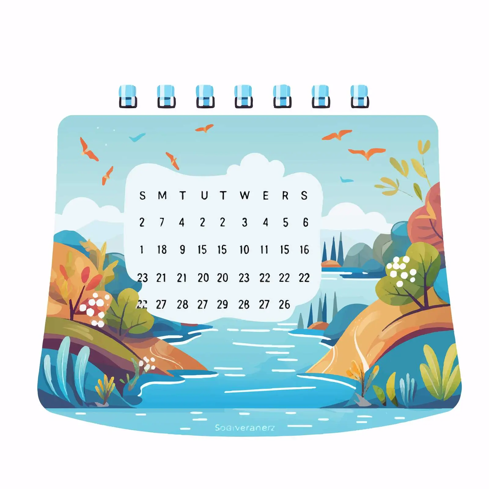 Colorful Cartoon Calendar of the Months — free download from Dotvec