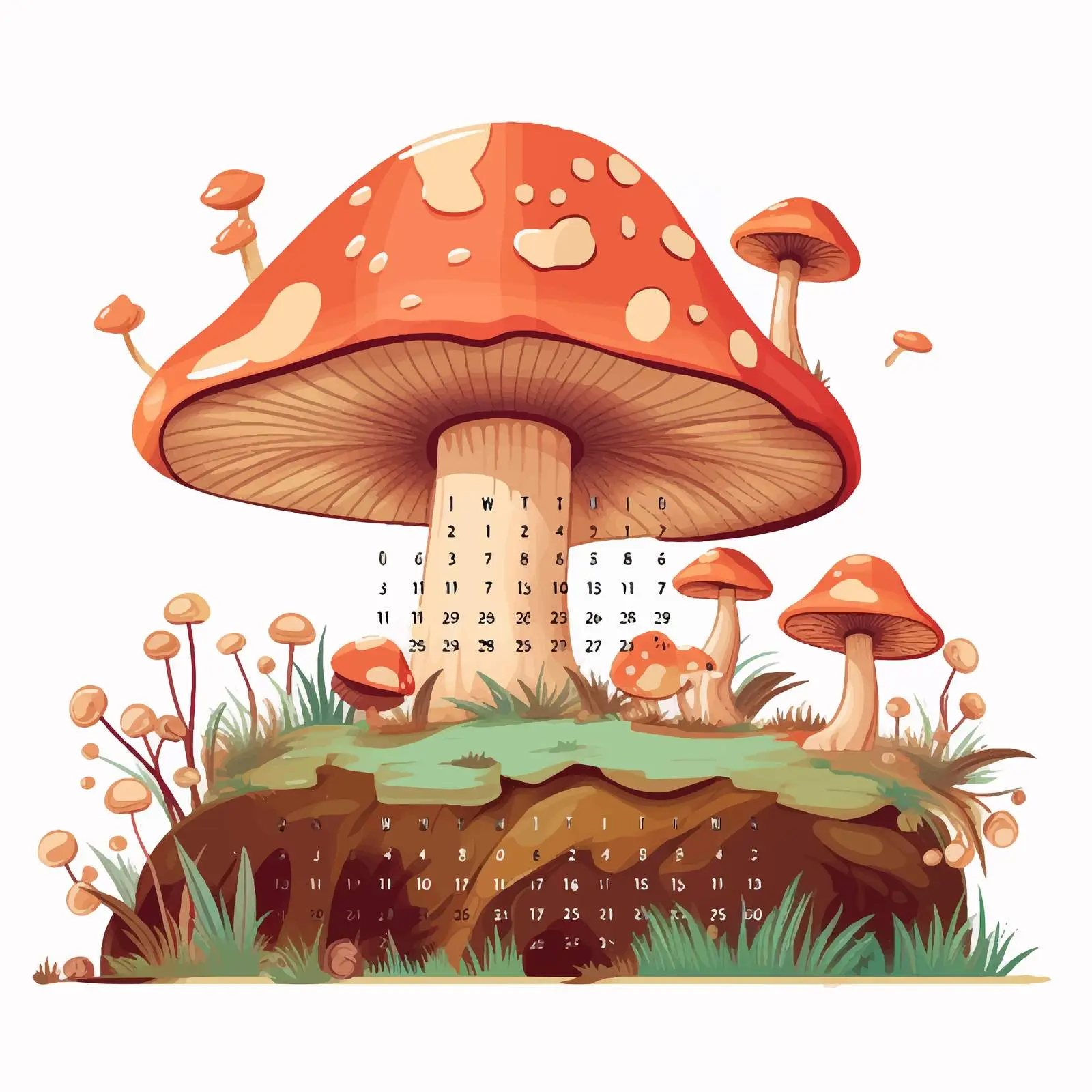 Colorful Cartoon Month Calendar Vector Illustration — free download from Dotvec