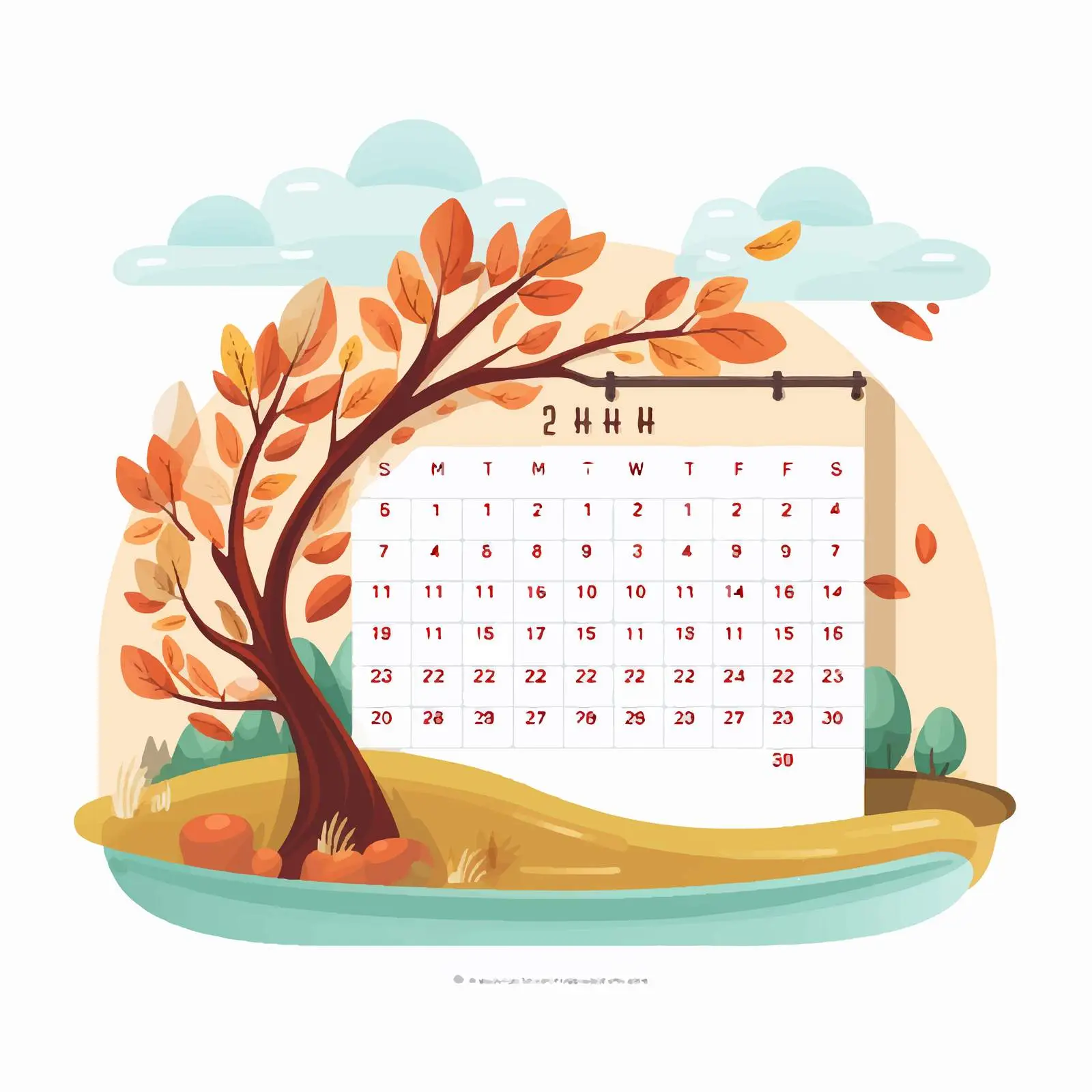Cartoon Month Calendar Vector Illustration — free download from Dotvec
