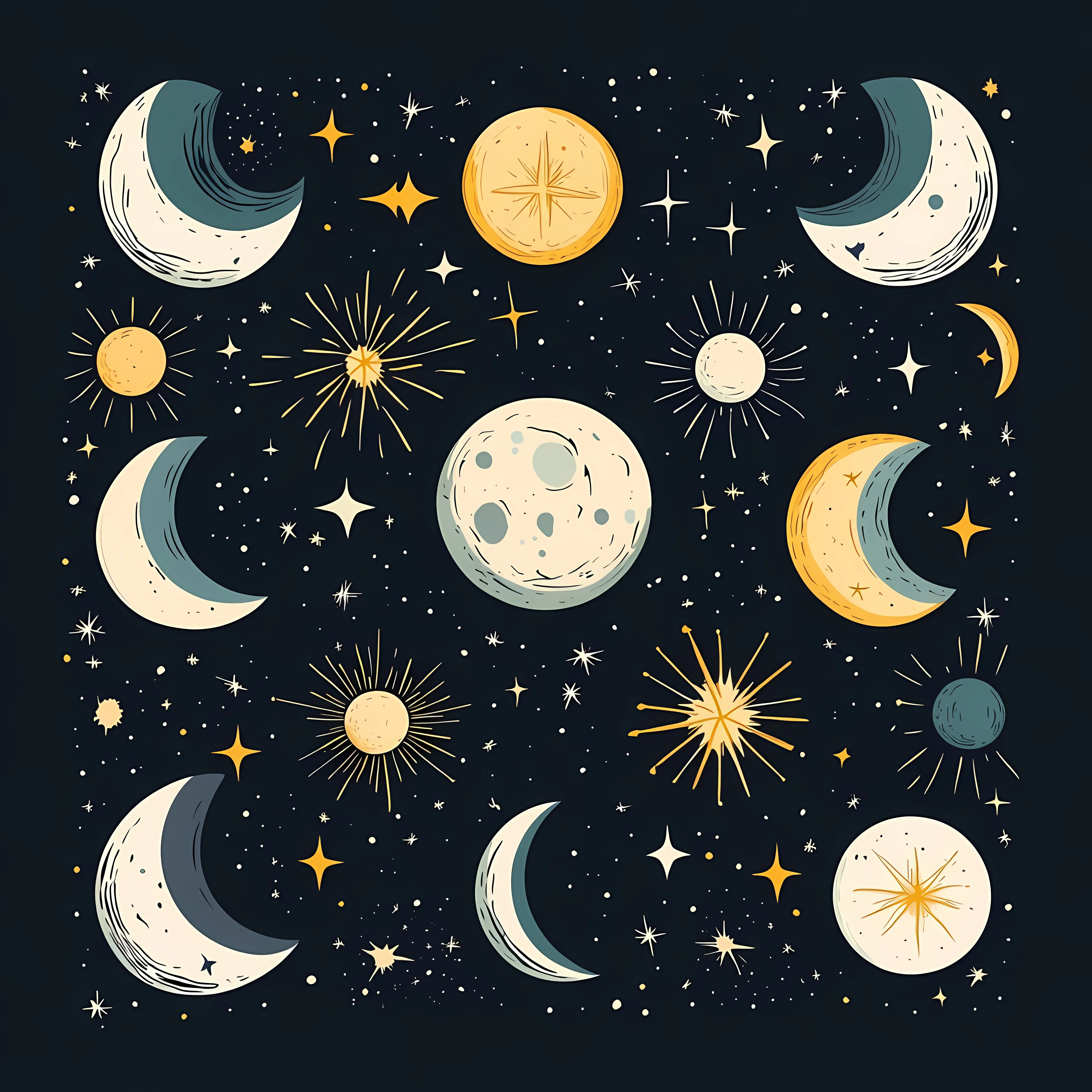 Moon Phases Astrology Forecasts Vector Illustration – free waxing image from Dotvec