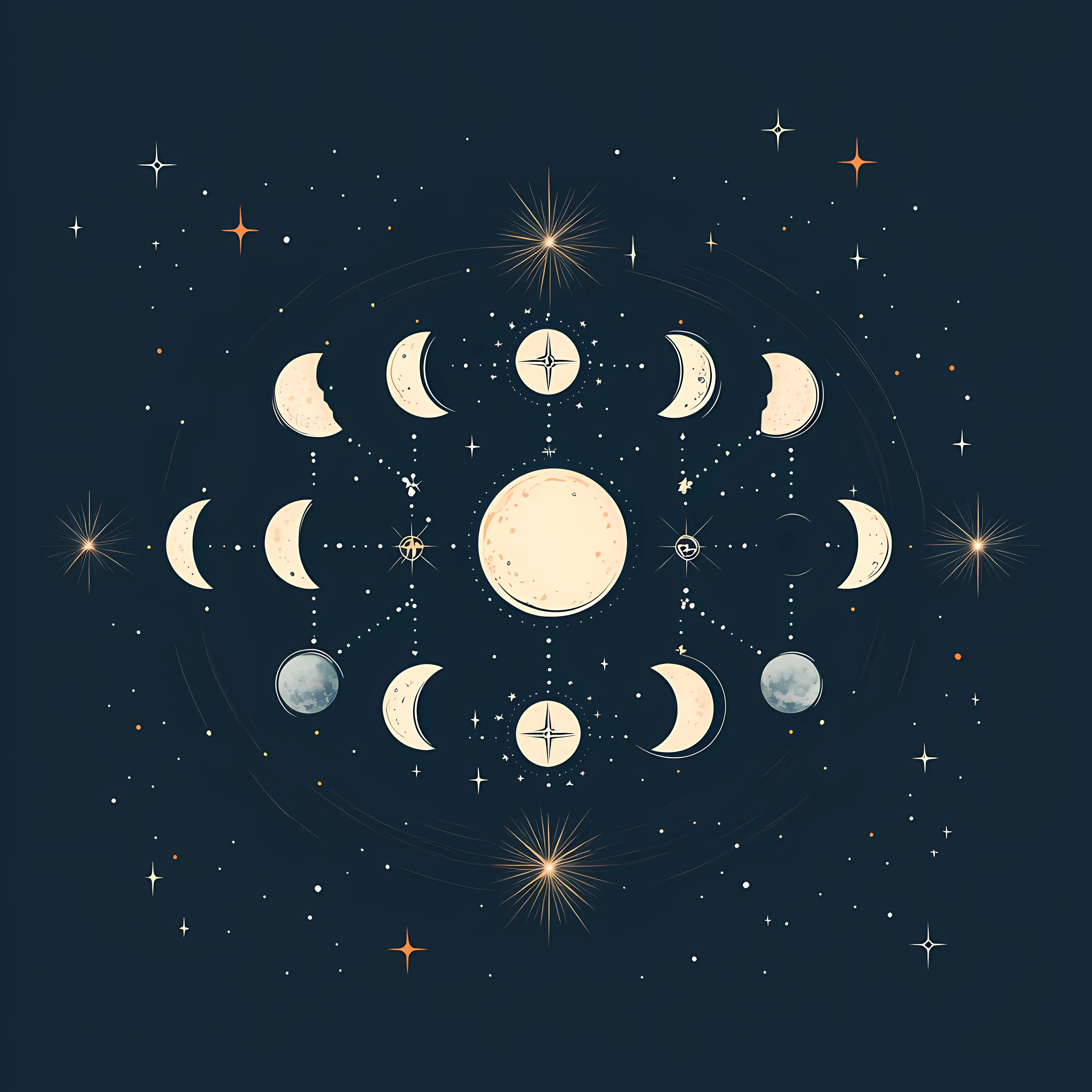 Moon Phases Astrological Forecasts Vector Illustration – free waxing image from Dotvec