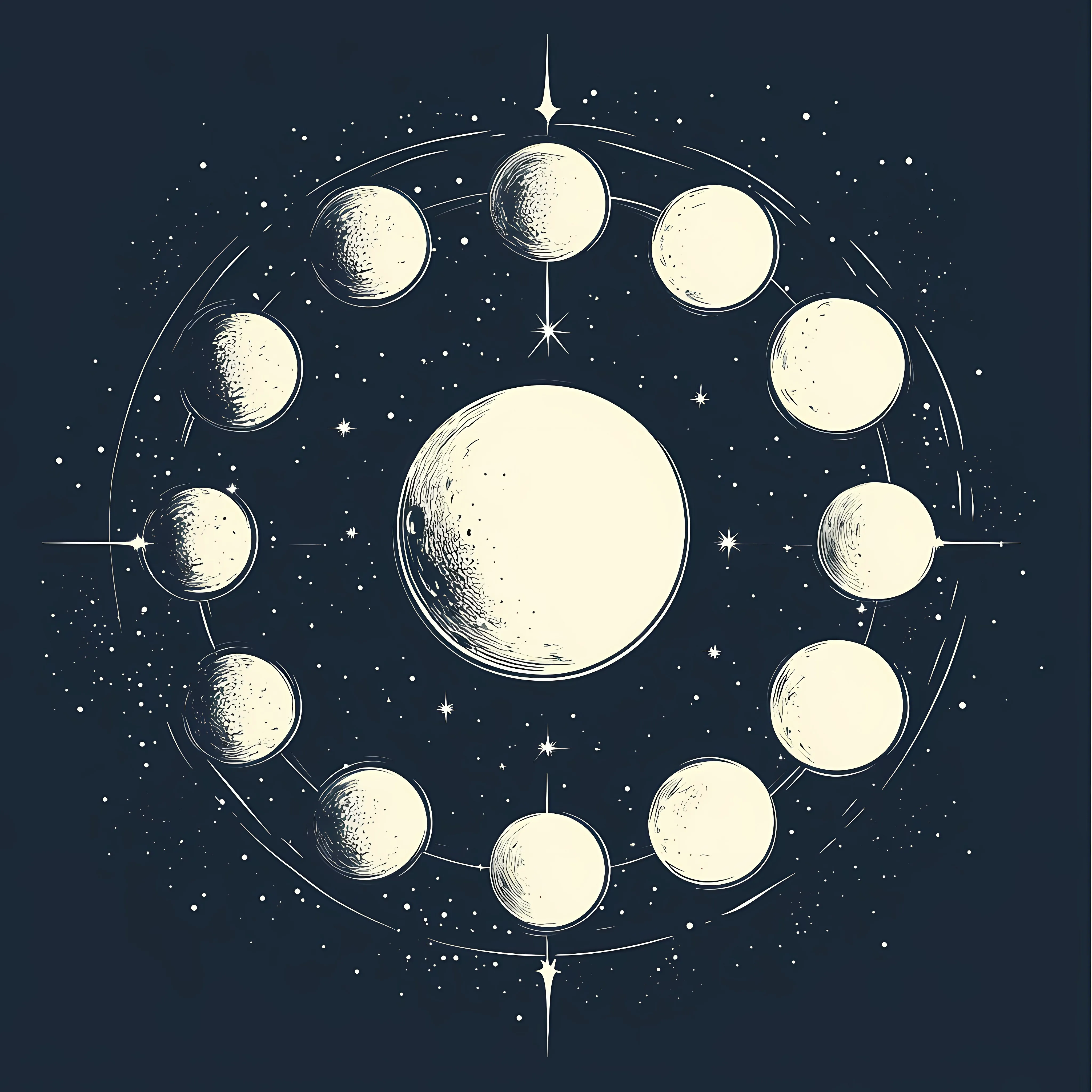 Moon Phases Calendar Vector Illustration — free download from Dotvec