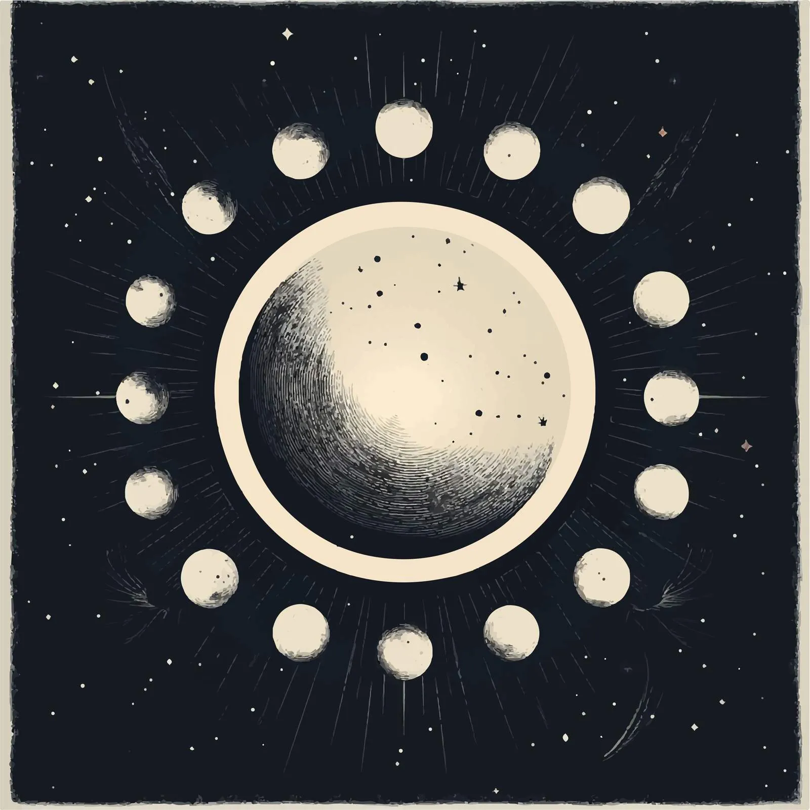 Moon Phases Calendar Flat Vector Illustration — free download from Dotvec