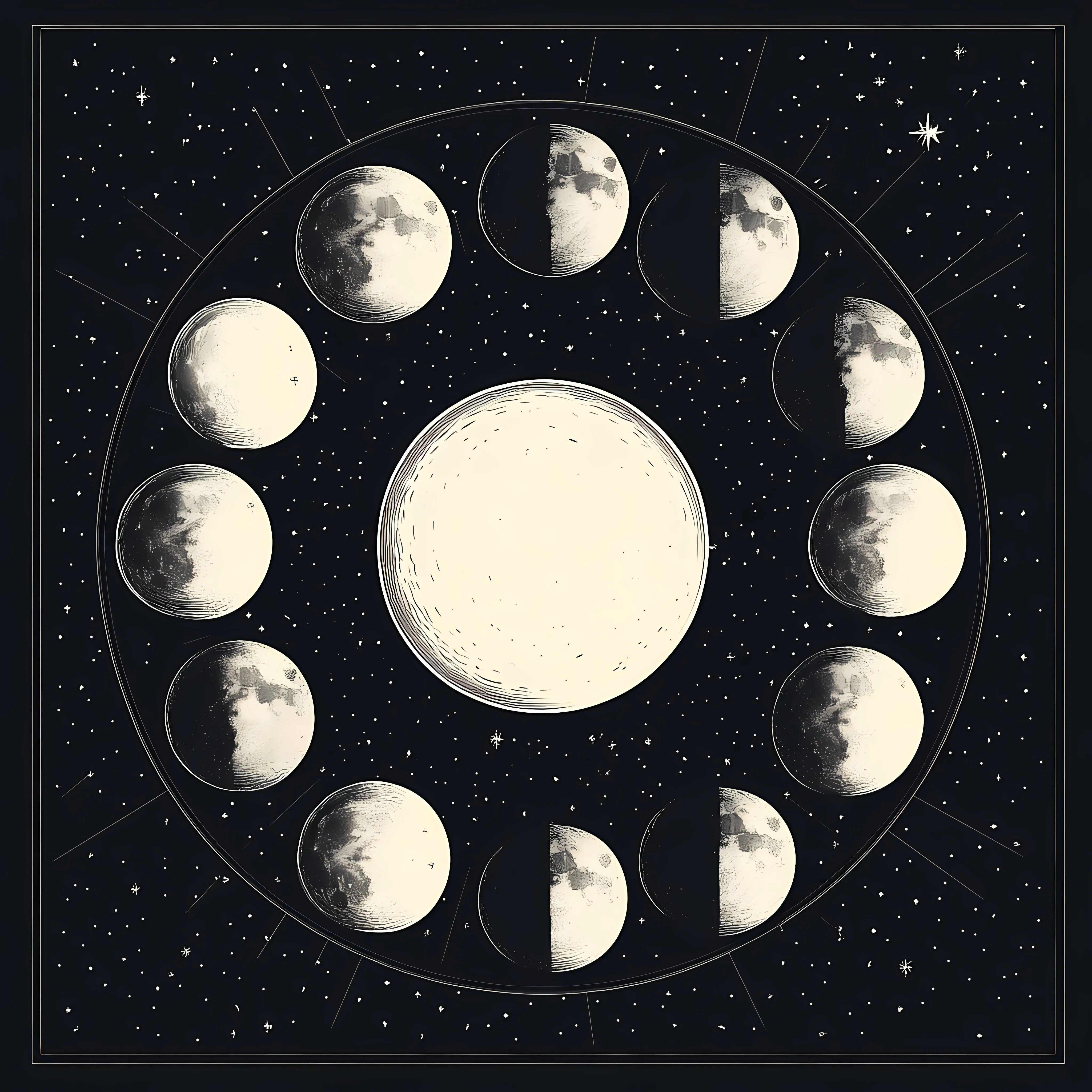 Moon Phases Vector Illustration for Space Astronomy — free download from Dotvec