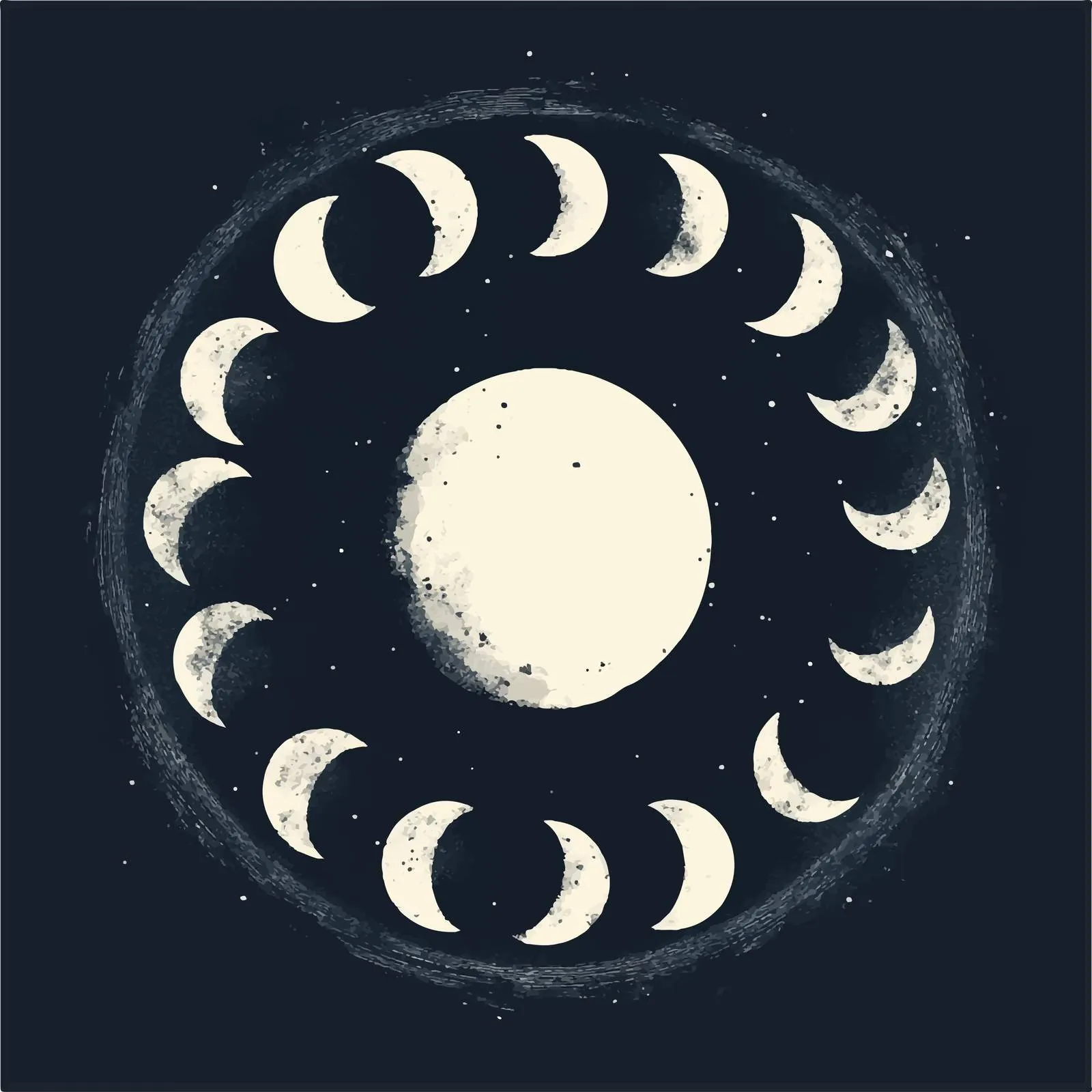 Moon Phases Vector Illustration for Astronomy — free download from Dotvec