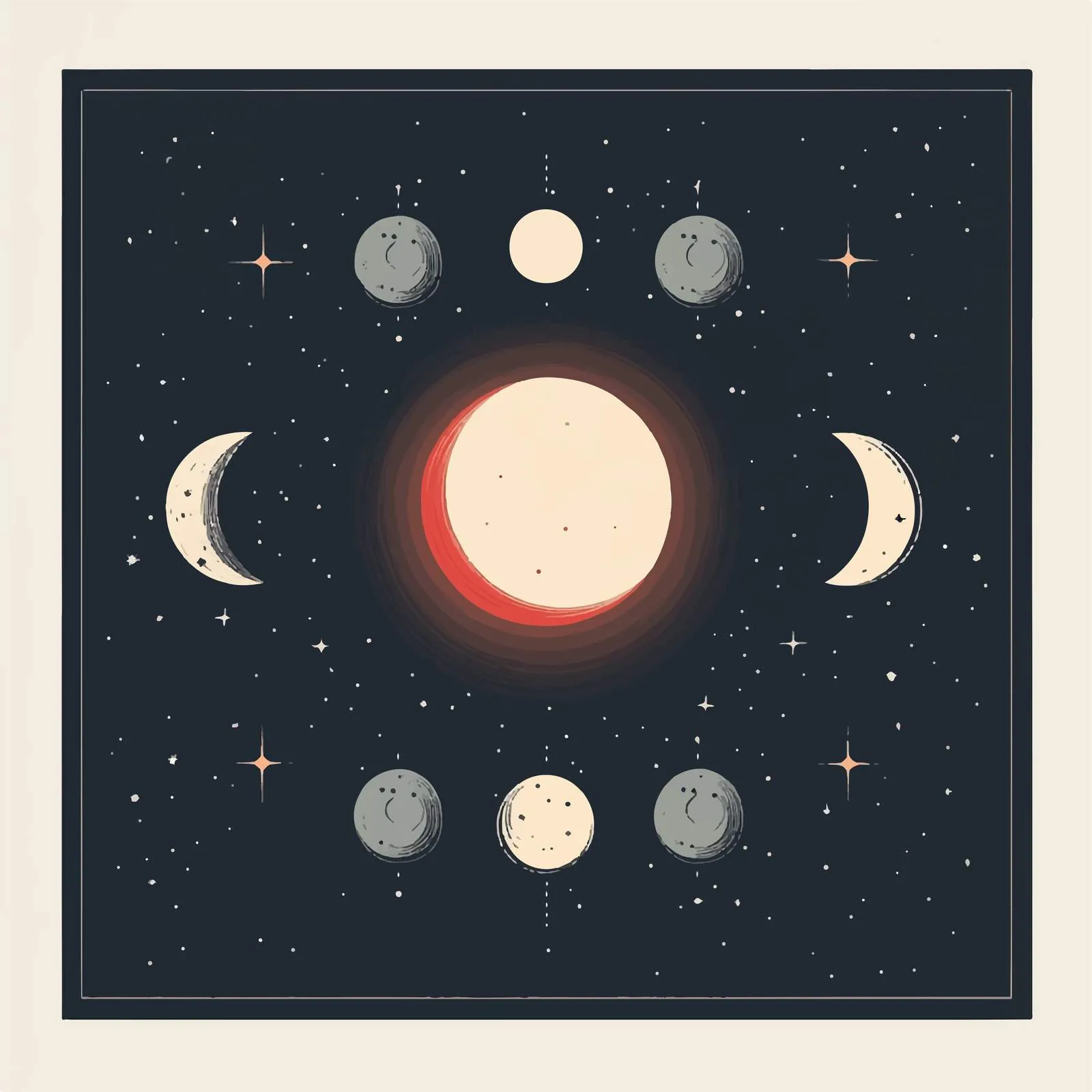 Moon Phases Astronomy Vector Illustration — free download from Dotvec