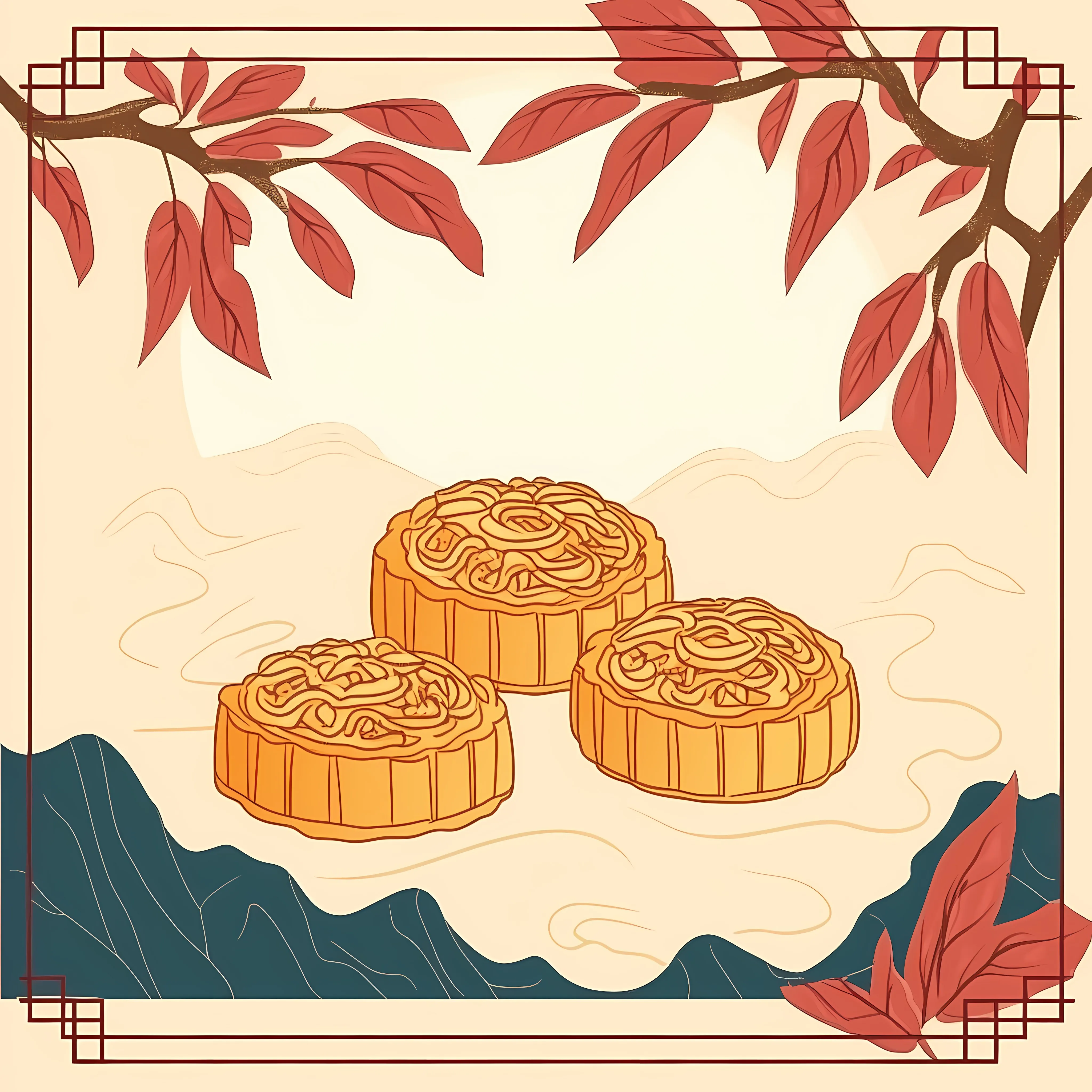 Mid-Autumn Festival Mooncake Vector Illustration — free download from Dotvec