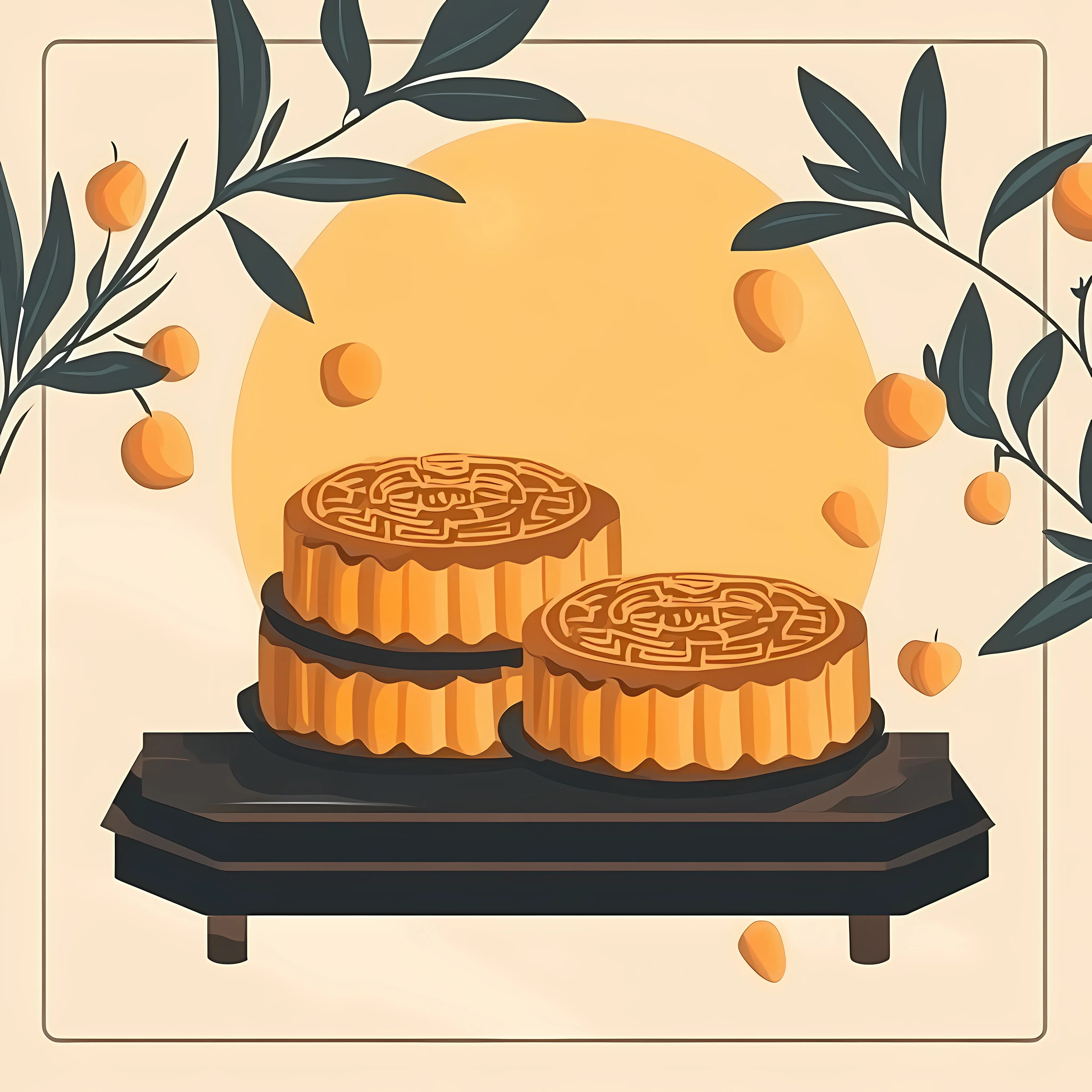 Chinese Mooncake Mid-Autumn Festival Illustration – free family reunion image from Dotvec