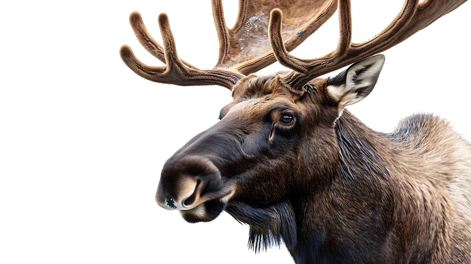 Majestic Moose Close-Up on White Background — free download from Dotvec