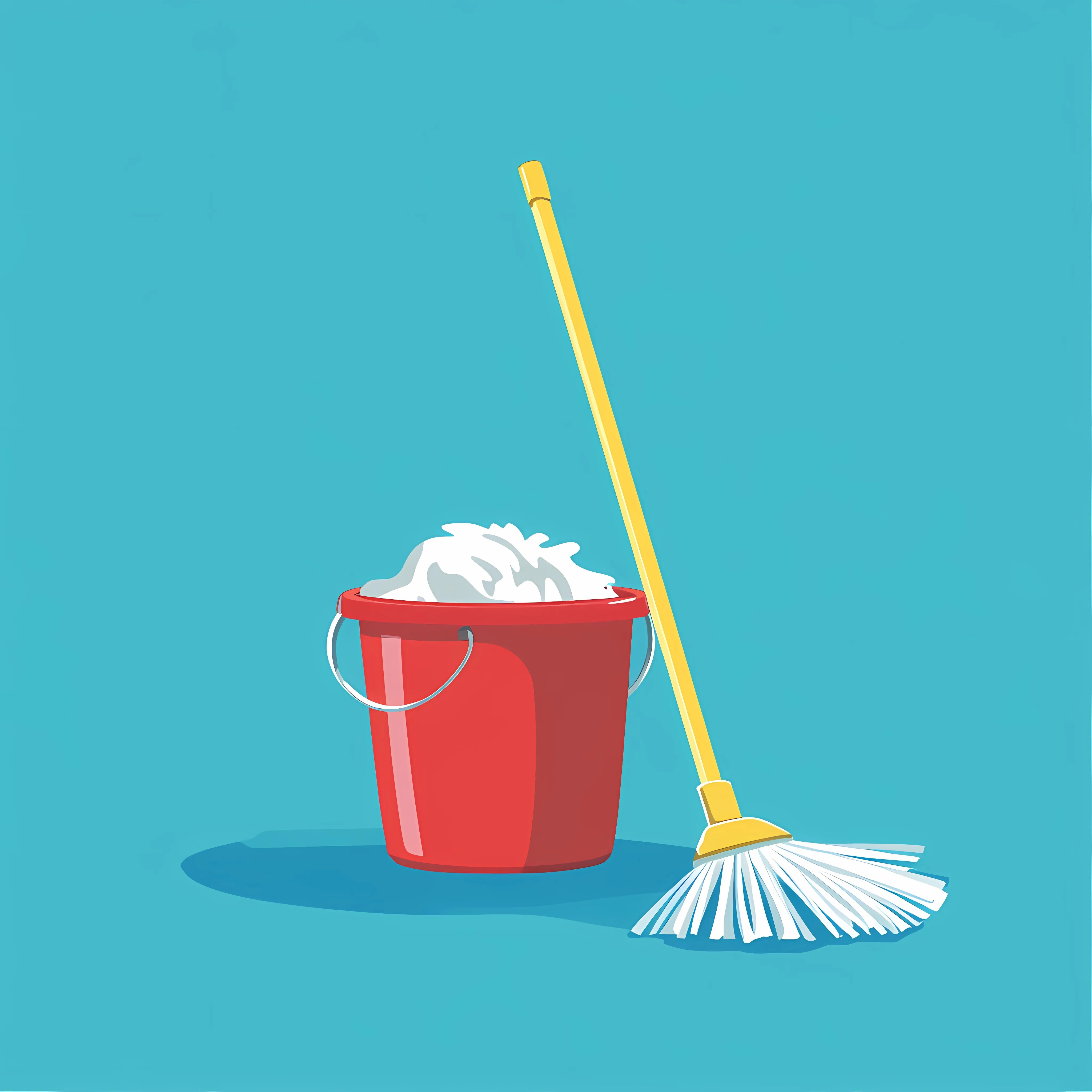 Mop and Bucket Cleaning Floor Vector Illustration — free download from Dotvec