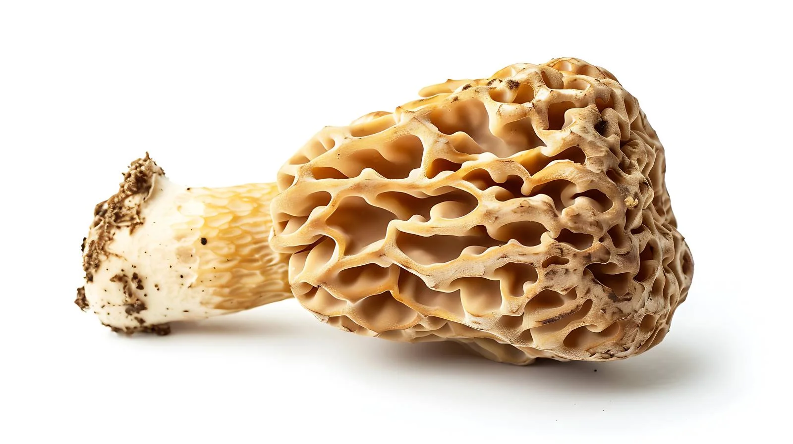 Fresh Morel Mushroom on White Background — free download from Dotvec