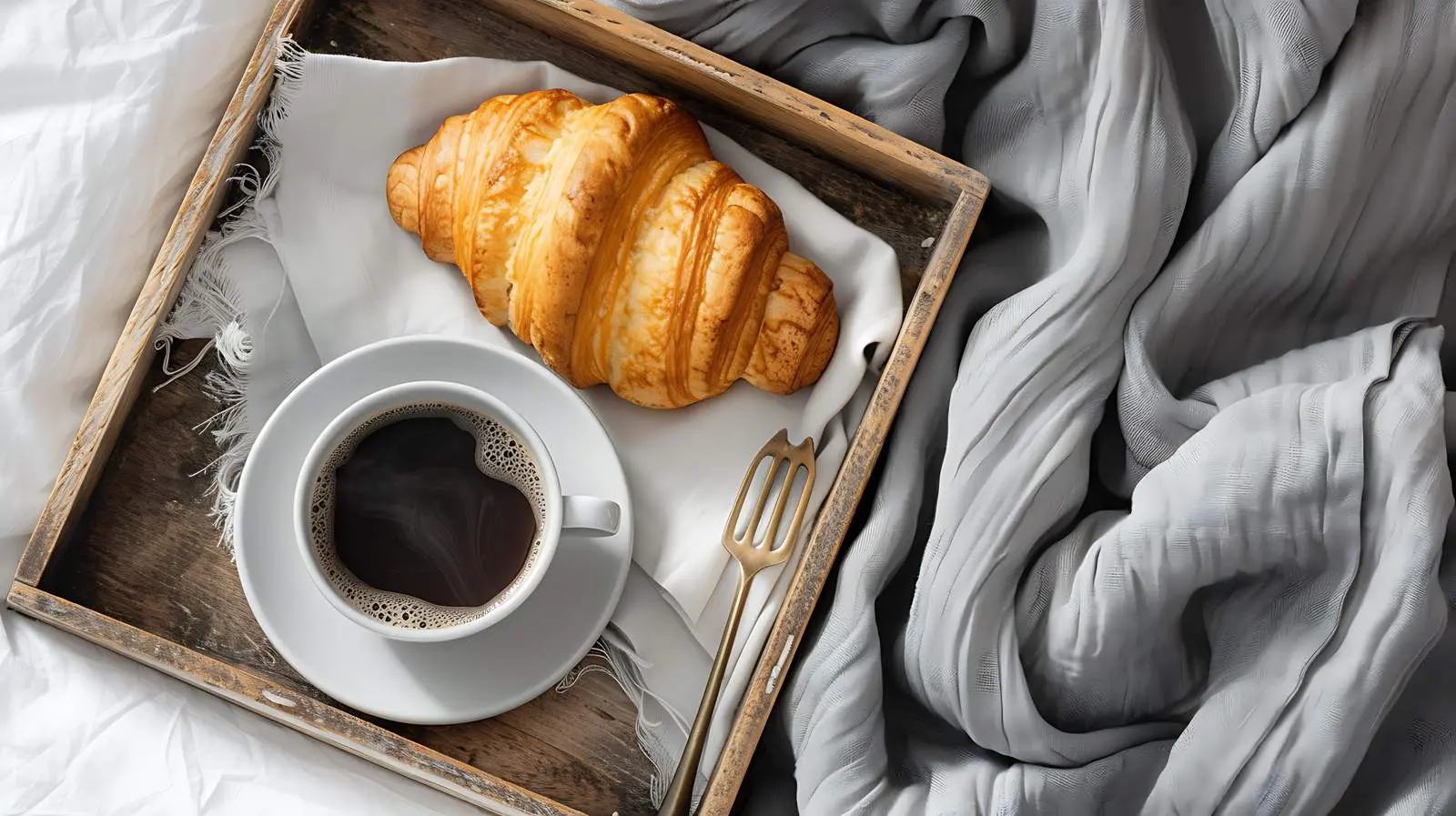 Delicious Breakfast in Bed with Coffee — free download from Dotvec