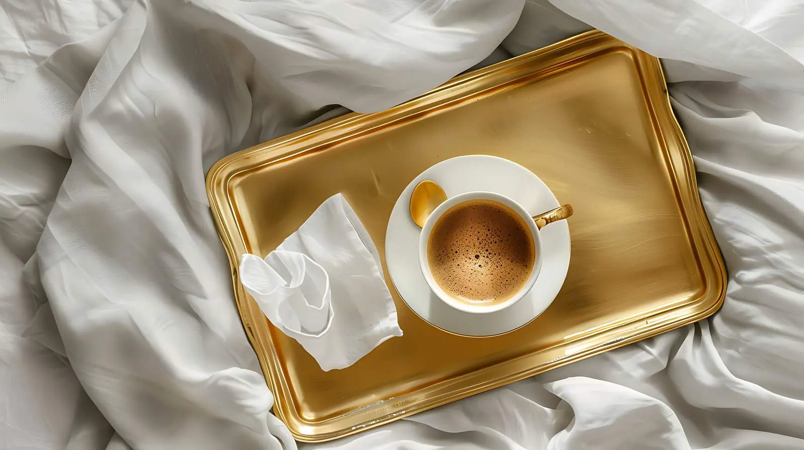 Morning Coffee on Vintage Tray in Bed — free download from Dotvec