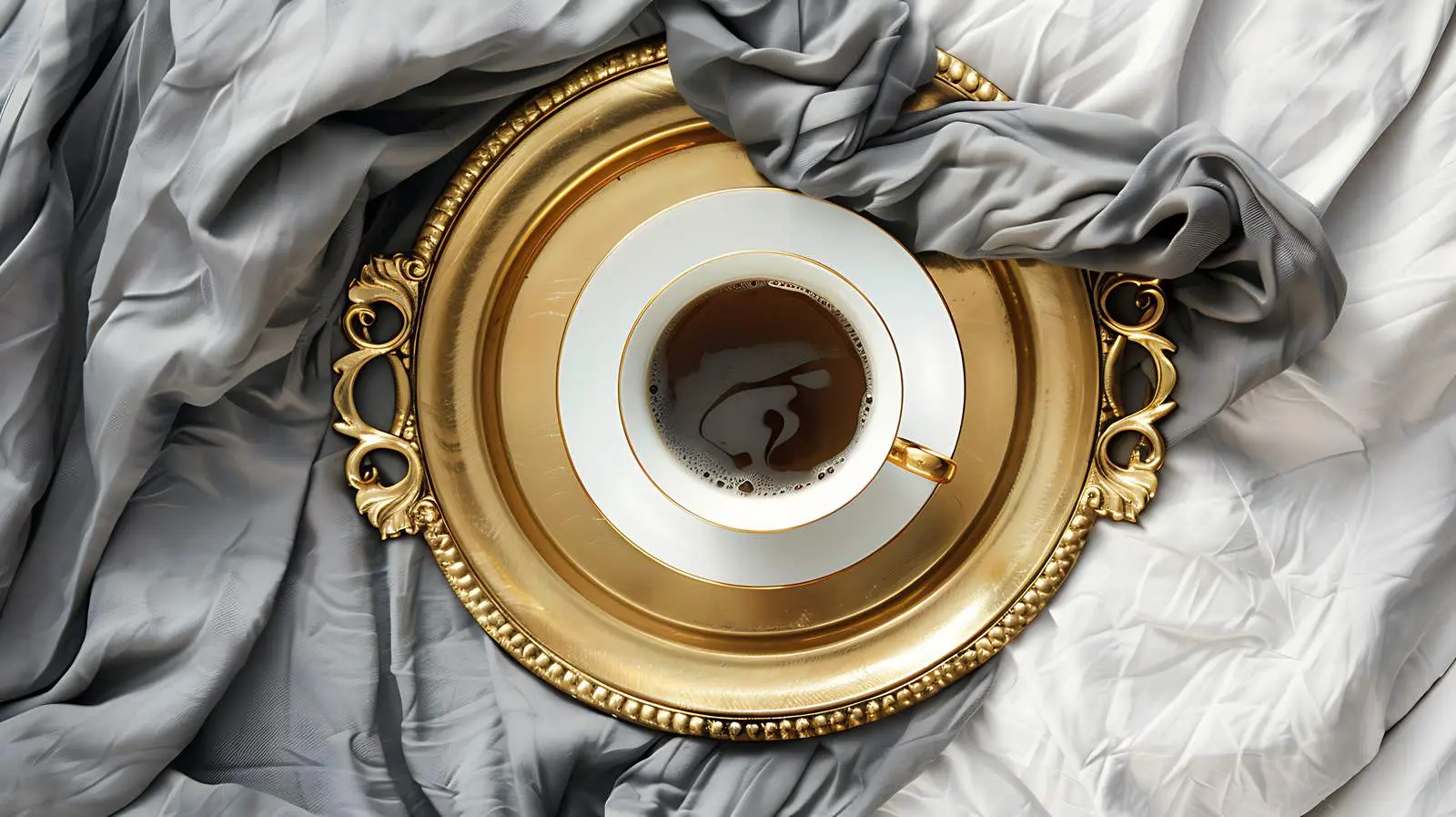 Morning Coffee on Vintage Tray in Bed — free download from Dotvec