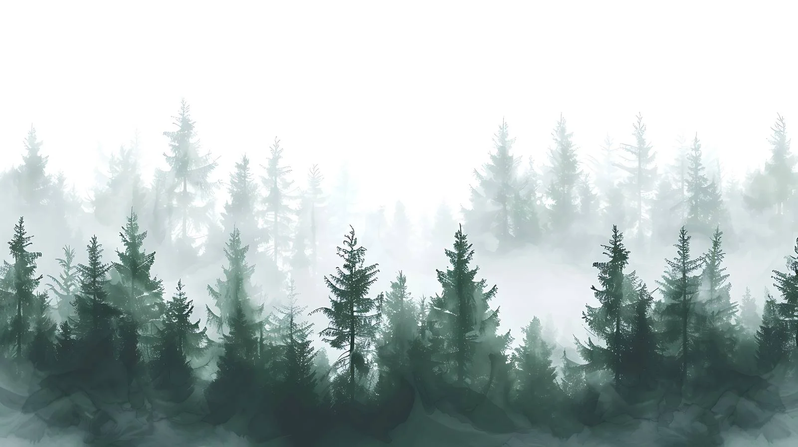 Serene Morning Mist Forest White Isolation — free download from Dotvec