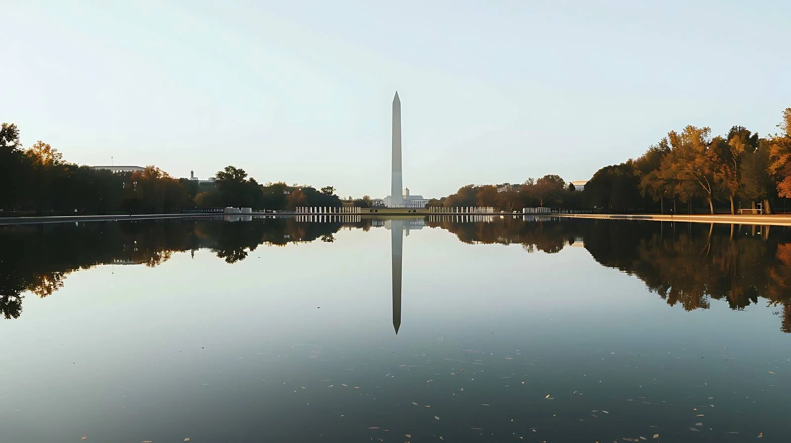 Washington Monument Morning Reflection Tranquil Scene — free download from Dotvec