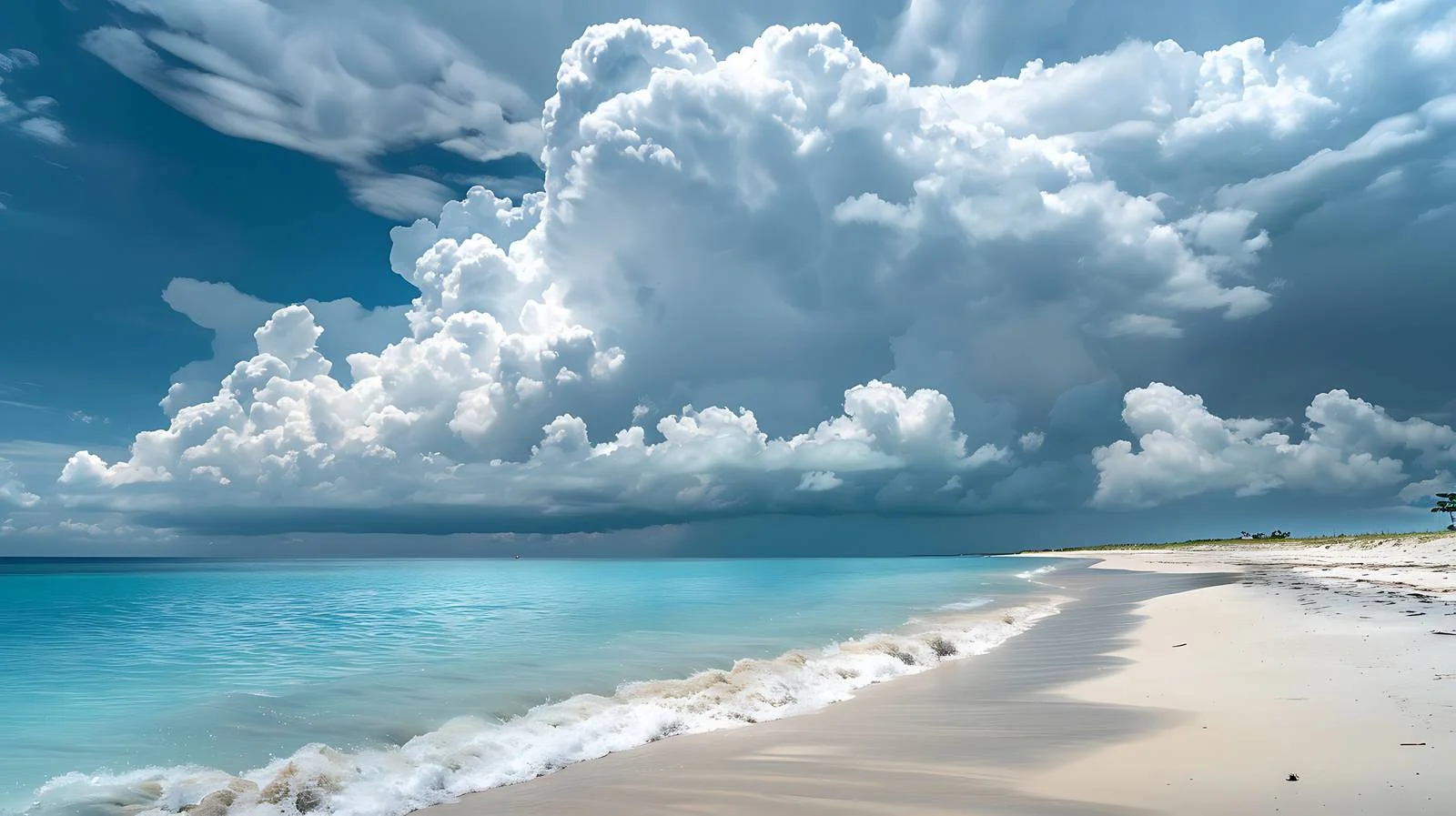 Dramatic Morning Storm Over Caribbean Beach — free download from Dotvec