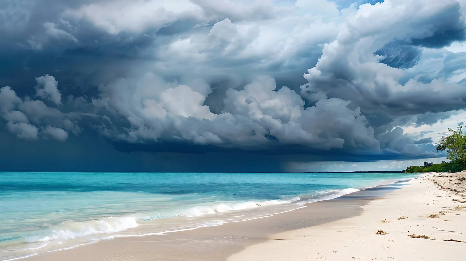 Caribbean Sea Morning Storm Clouds Beach — free download from Dotvec