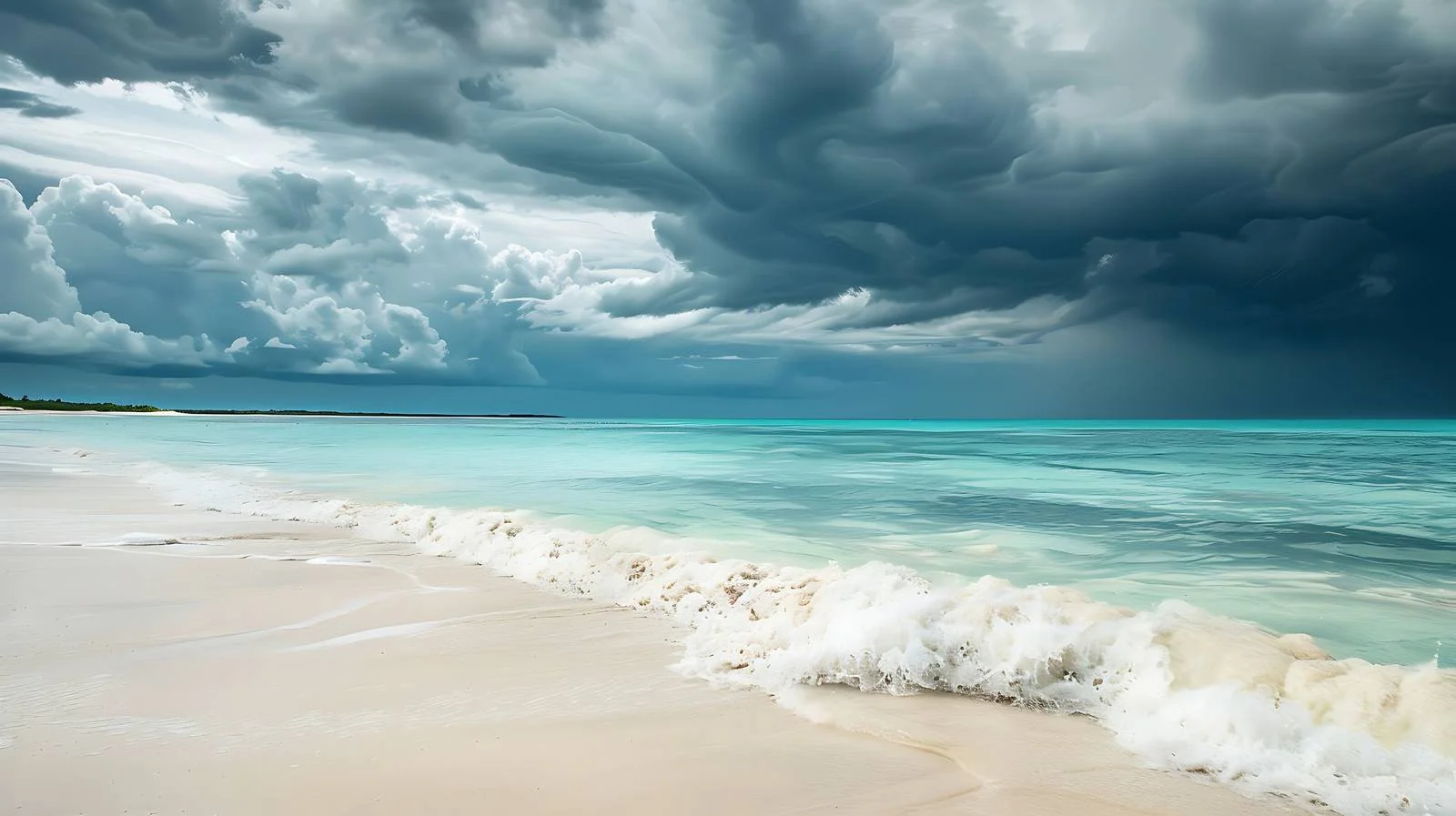 Dramatic Morning Storm Clouds over Caribbean Beach — free download from Dotvec