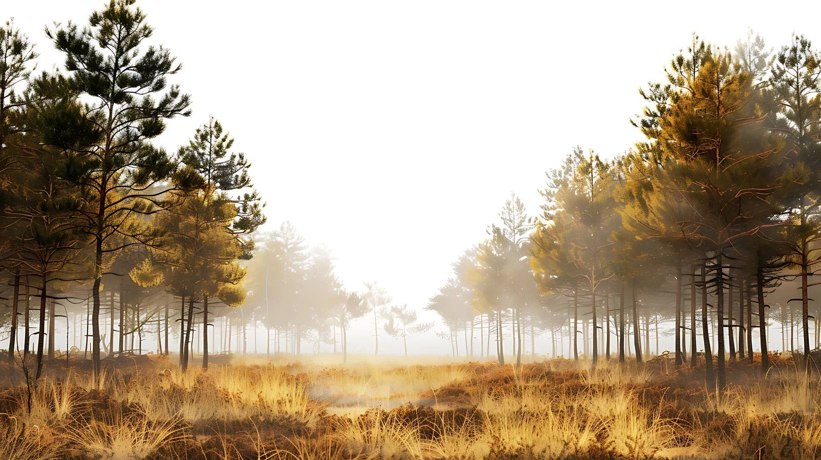 Serene Morning Woods on White Background — free download from Dotvec